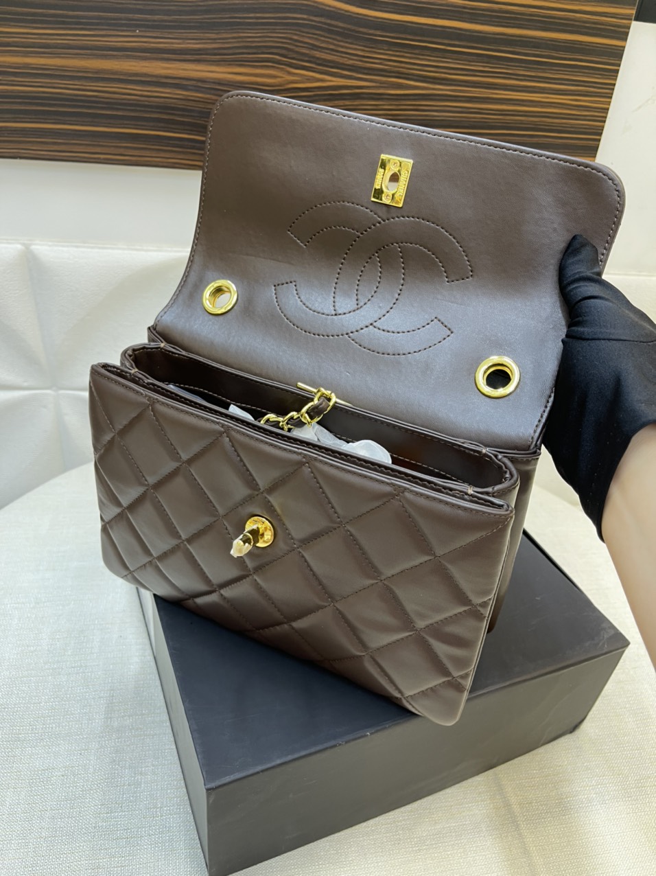 Túi Xách Chanel Super Trendy Màu Nâu Size 26cm