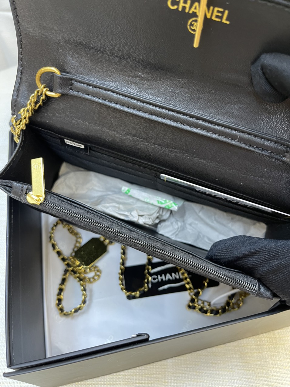 Túi Xách Chanel Super Thẻ Vuông Màu Đen Size 20cm