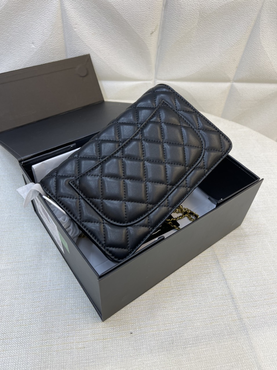Túi Xách Chanel Super Thẻ Vuông Màu Đen Size 20cm