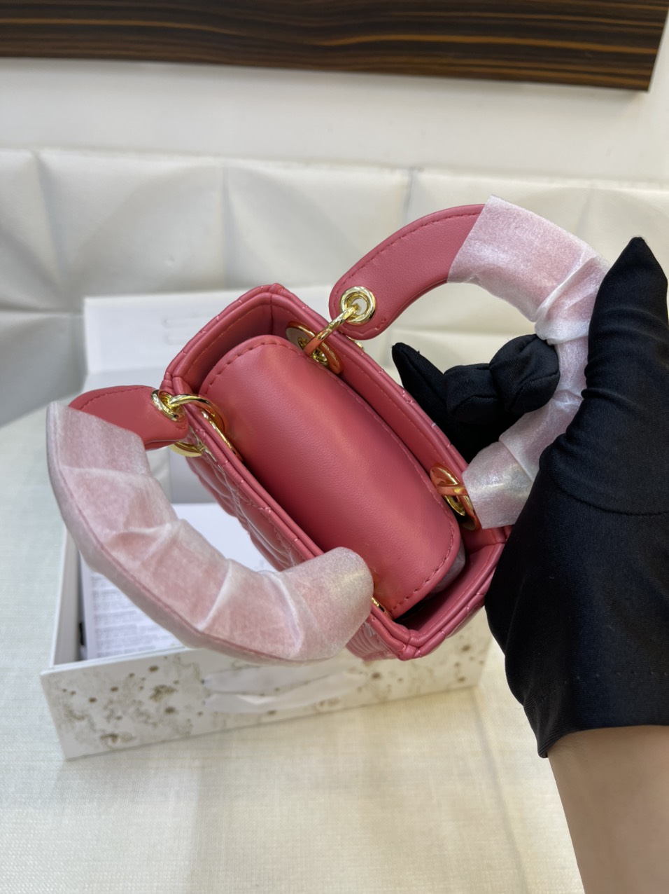 Túi xách Dior Super MICRO LADY DIOR BAG Màu Hồng