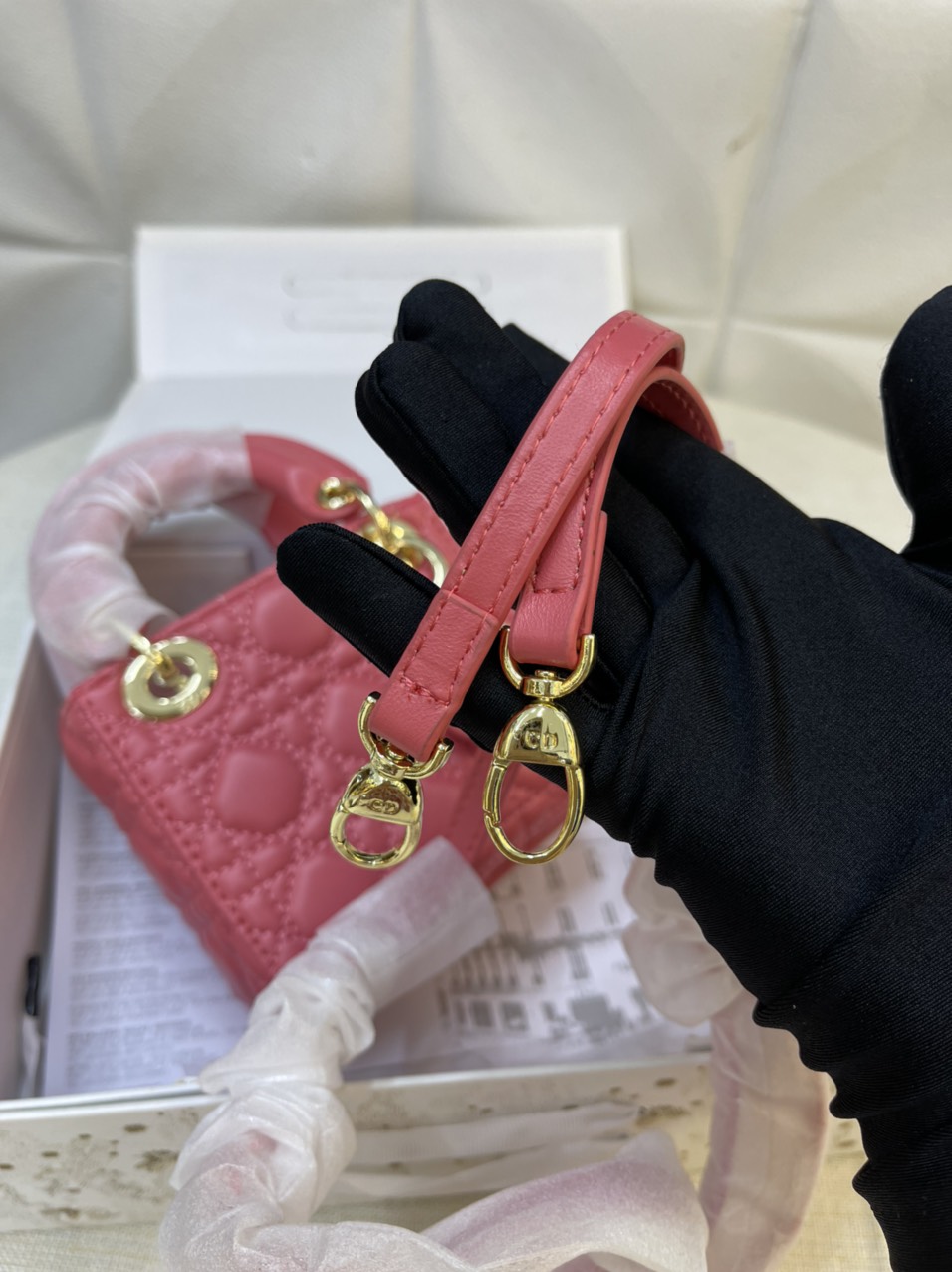 Túi xách Dior Super MICRO LADY DIOR BAG Màu Hồng