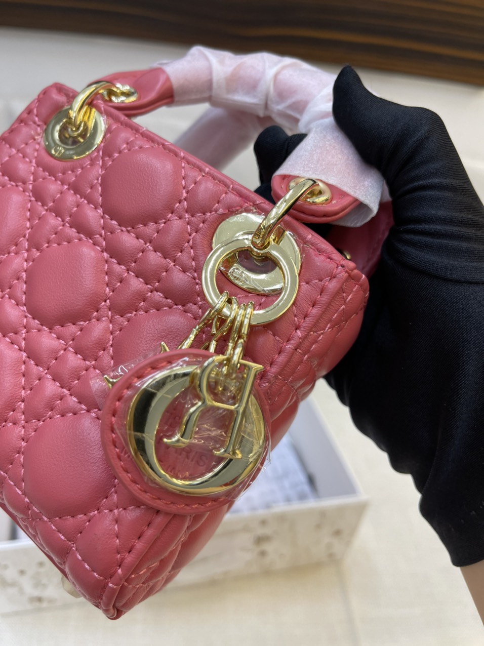 Túi xách Dior Super MICRO LADY DIOR BAG Màu Hồng