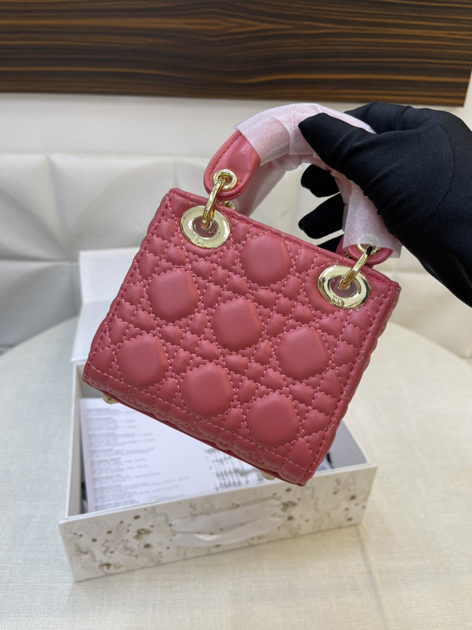 Túi xách Dior Super MICRO LADY DIOR BAG Màu Hồng