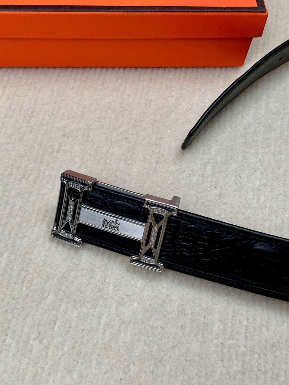 Thắt Lưng Hermès Super - Rộng 38MM Khóa Thép Cao Cấp Seiko
