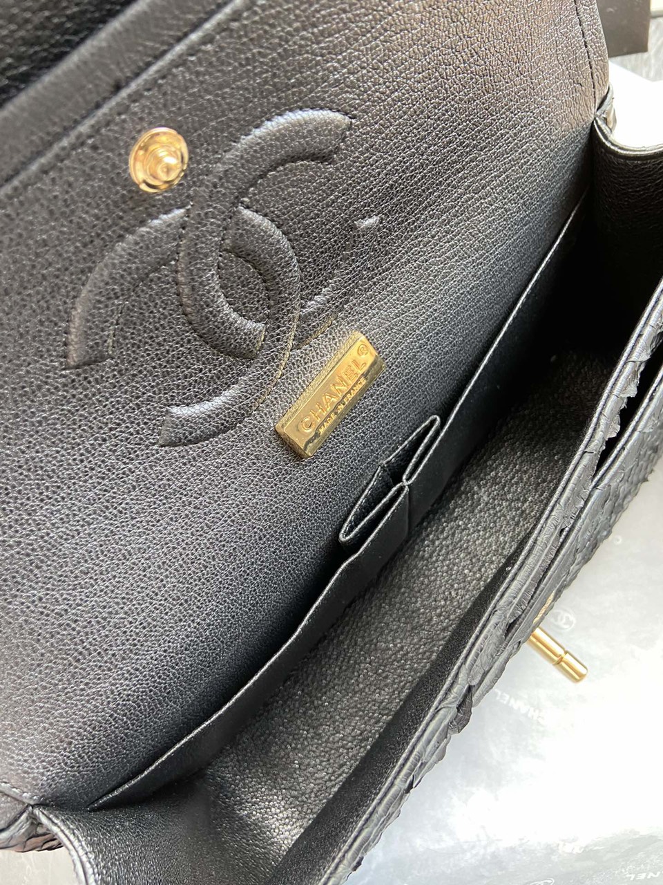 Túi xách Chanel Siêu Cấp Timeless Chanel 2.55 classic Double flap python Black