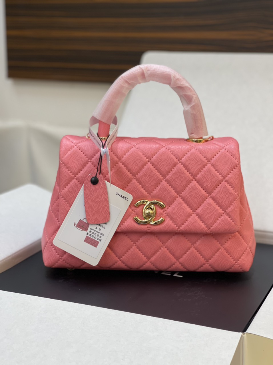 Túi Xách Chanel Super Caviar Quilted Extra Mini Coco Handle Flap Pink