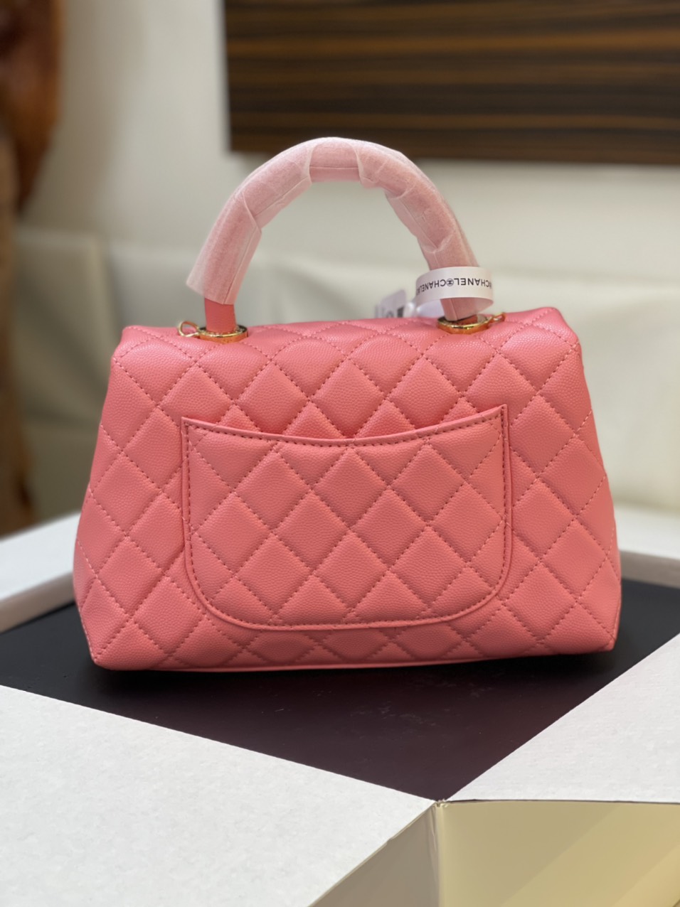 Túi Xách Chanel Super Caviar Quilted Extra Mini Coco Handle Flap Pink