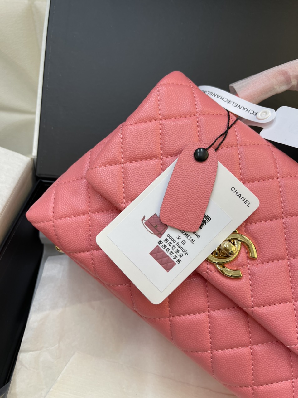Túi Xách Chanel Super Caviar Quilted Extra Mini Coco Handle Flap Pink
