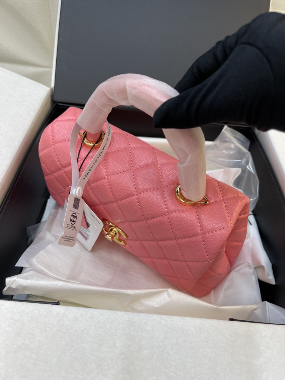 Túi Xách Chanel Super Caviar Quilted Extra Mini Coco Handle Flap Pink