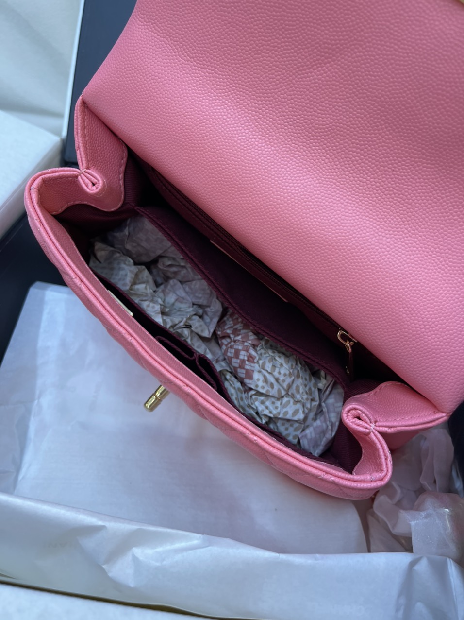 Túi Xách Chanel Super Caviar Quilted Extra Mini Coco Handle Flap Pink