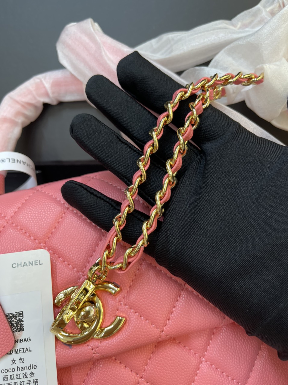 Túi Xách Chanel Super Caviar Quilted Extra Mini Coco Handle Flap Pink