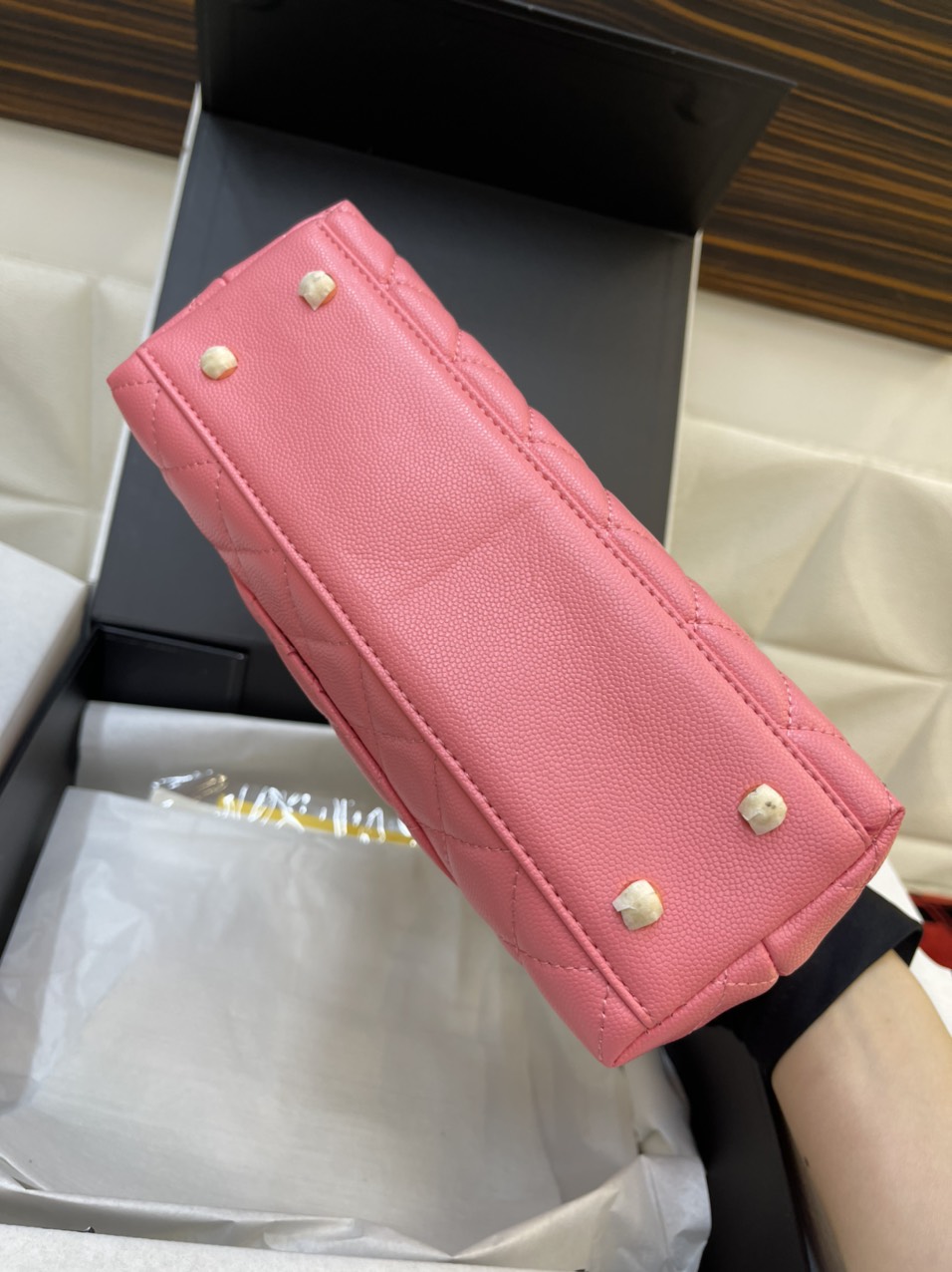 Túi Xách Chanel Super Caviar Quilted Extra Mini Coco Handle Flap Pink