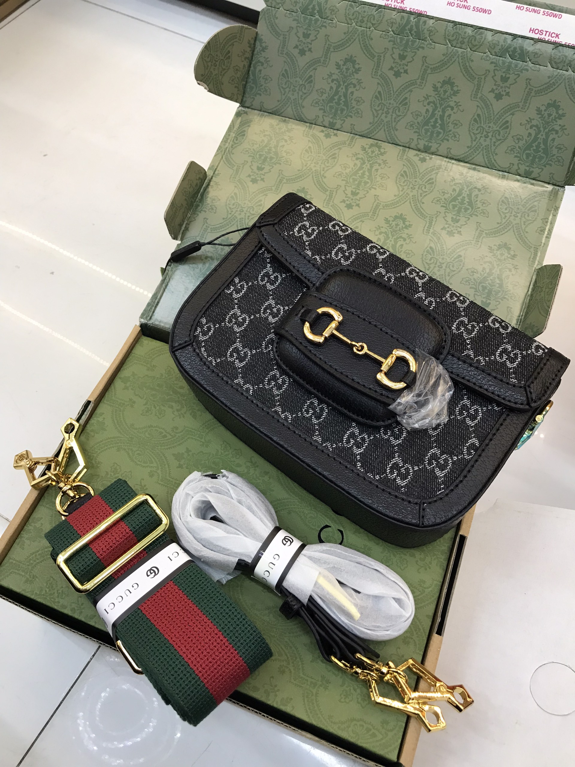 Túi Xách Gucci Super Horsebit 1955 Small Bag Màu Đen