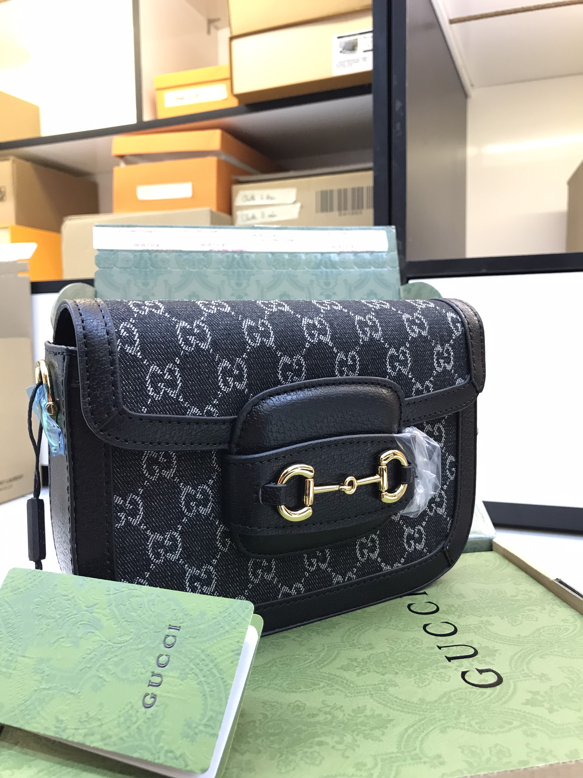 Túi Xách Gucci Super Horsebit 1955 Small Bag Màu Đen