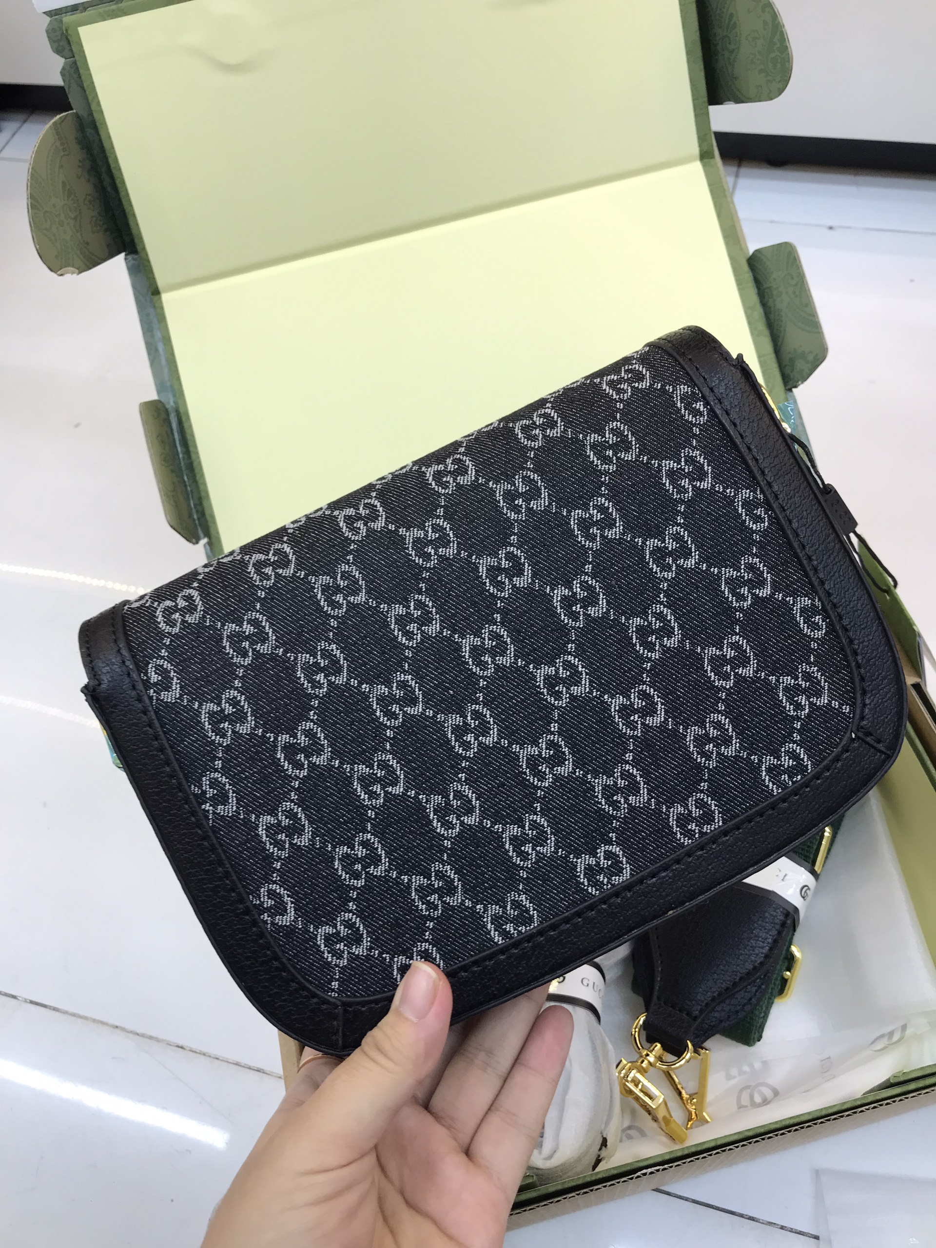 Túi Xách Gucci Super Horsebit 1955 Small Bag Màu Đen