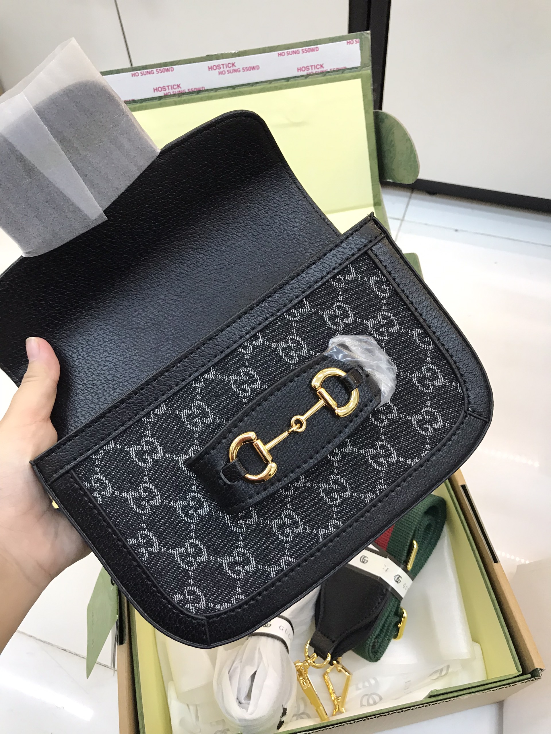 Túi Xách Gucci Super Horsebit 1955 Small Bag Màu Đen