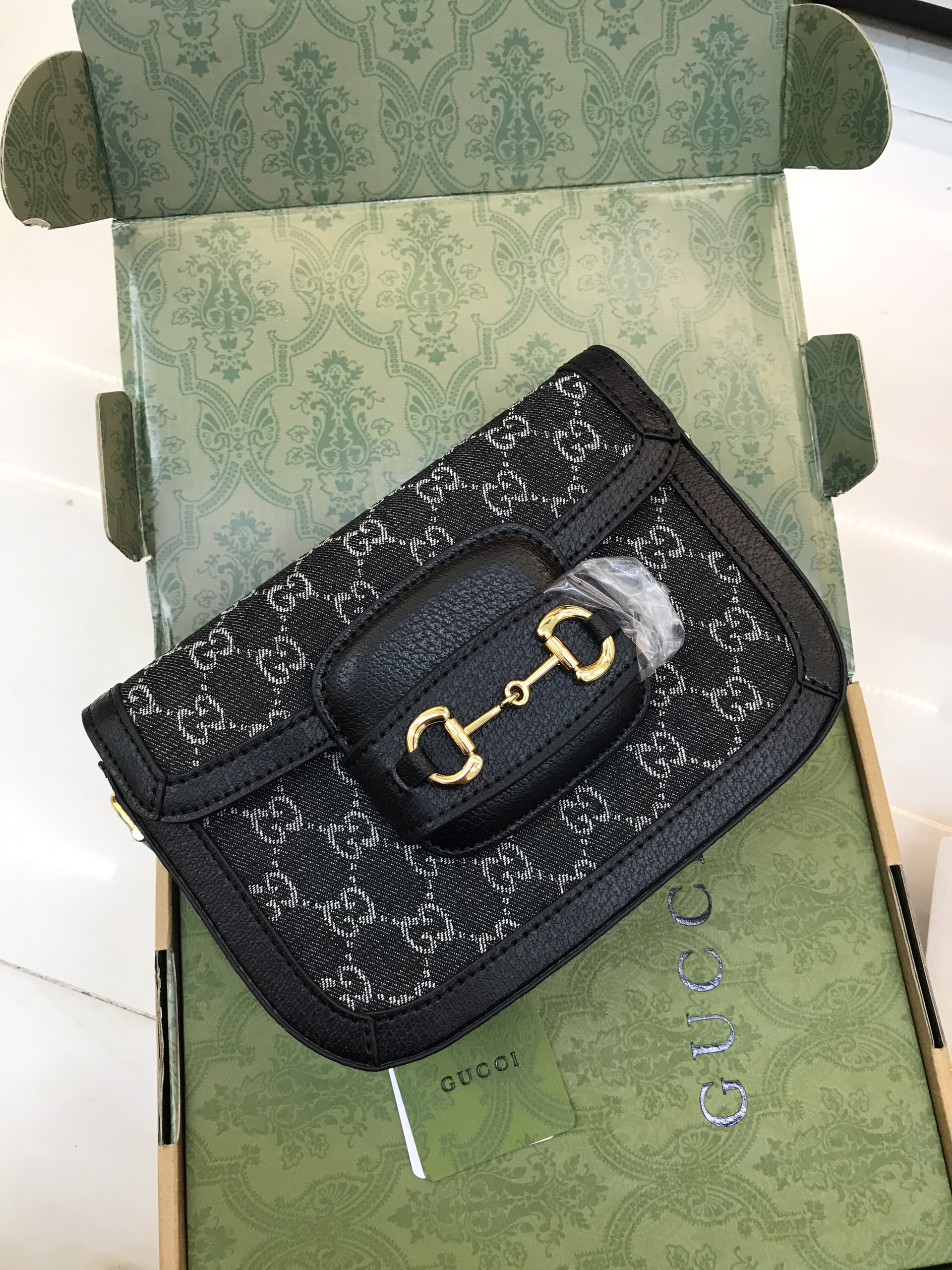 Túi Xách Gucci Super Horsebit 1955 Small Bag Màu Đen