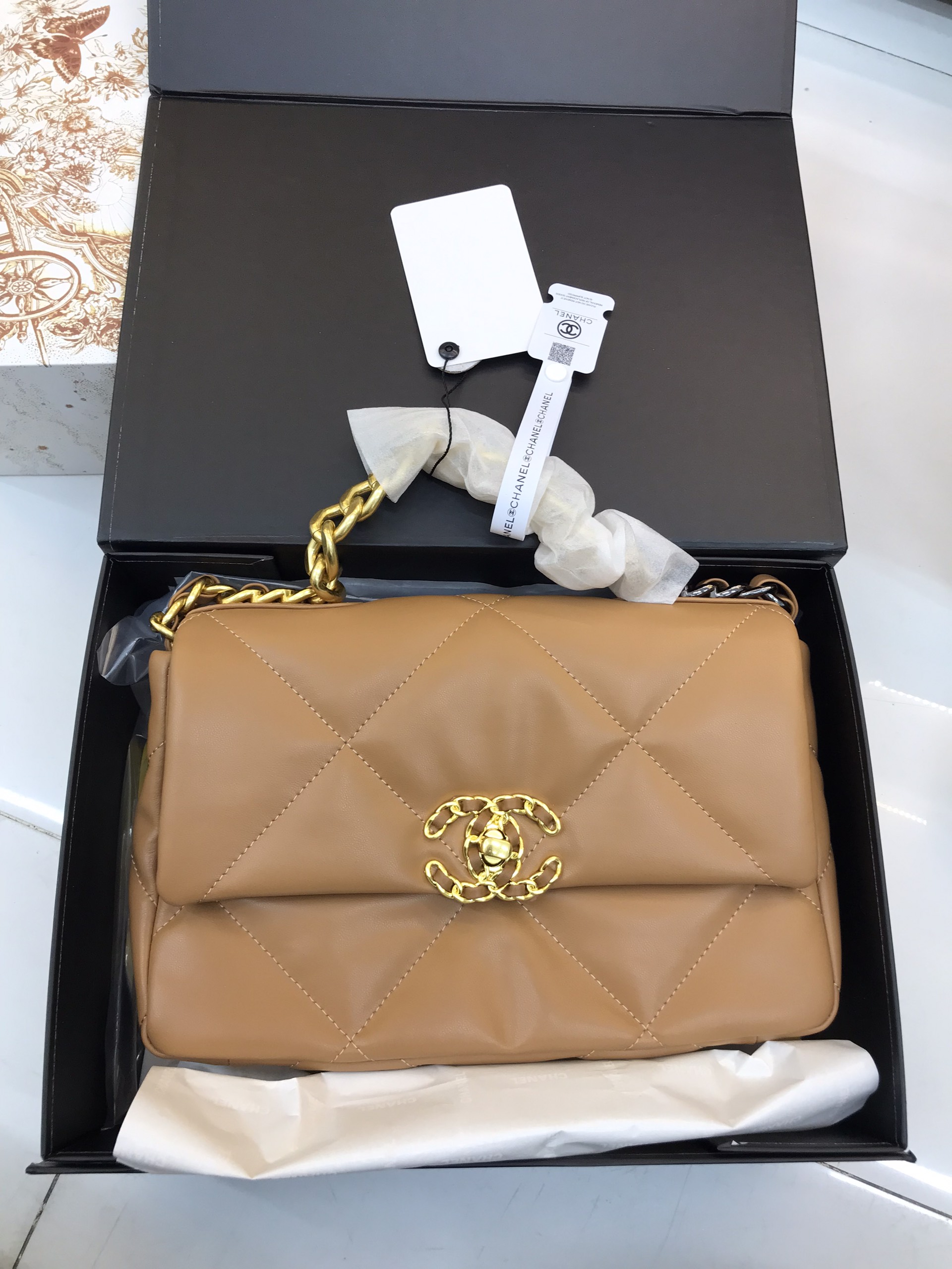 Túi Xách Chanel 19 Super Small Flap Bag In Brown Size 26cm