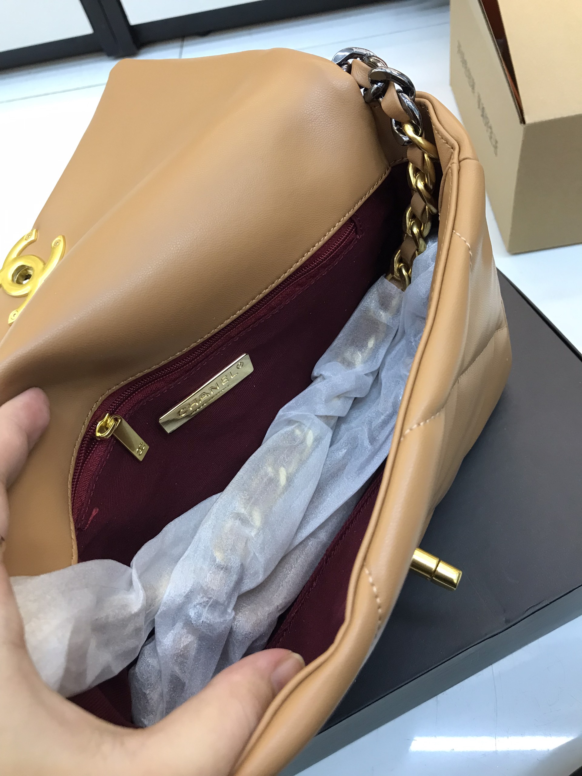 Túi Xách Chanel 19 Super Small Flap Bag In Brown Size 26cm