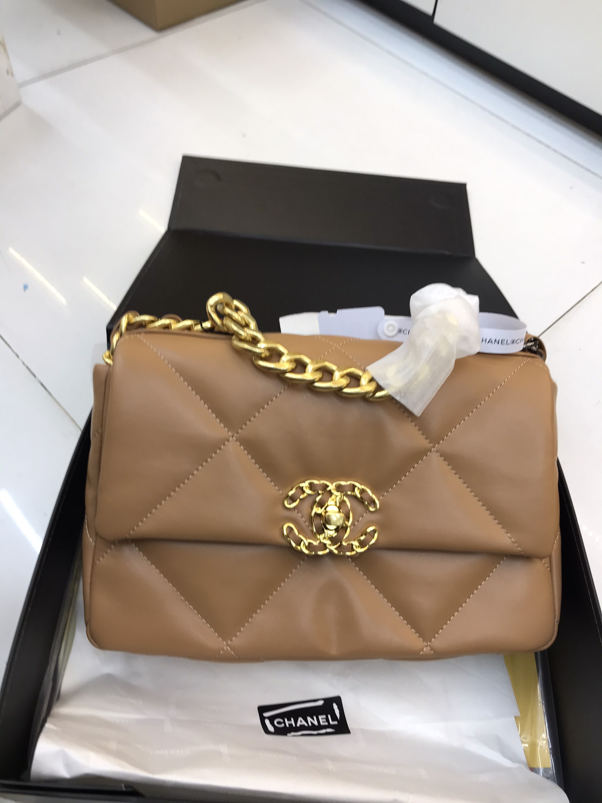 Túi Xách Chanel 19 Super Small Flap Bag In Brown Size 26cm