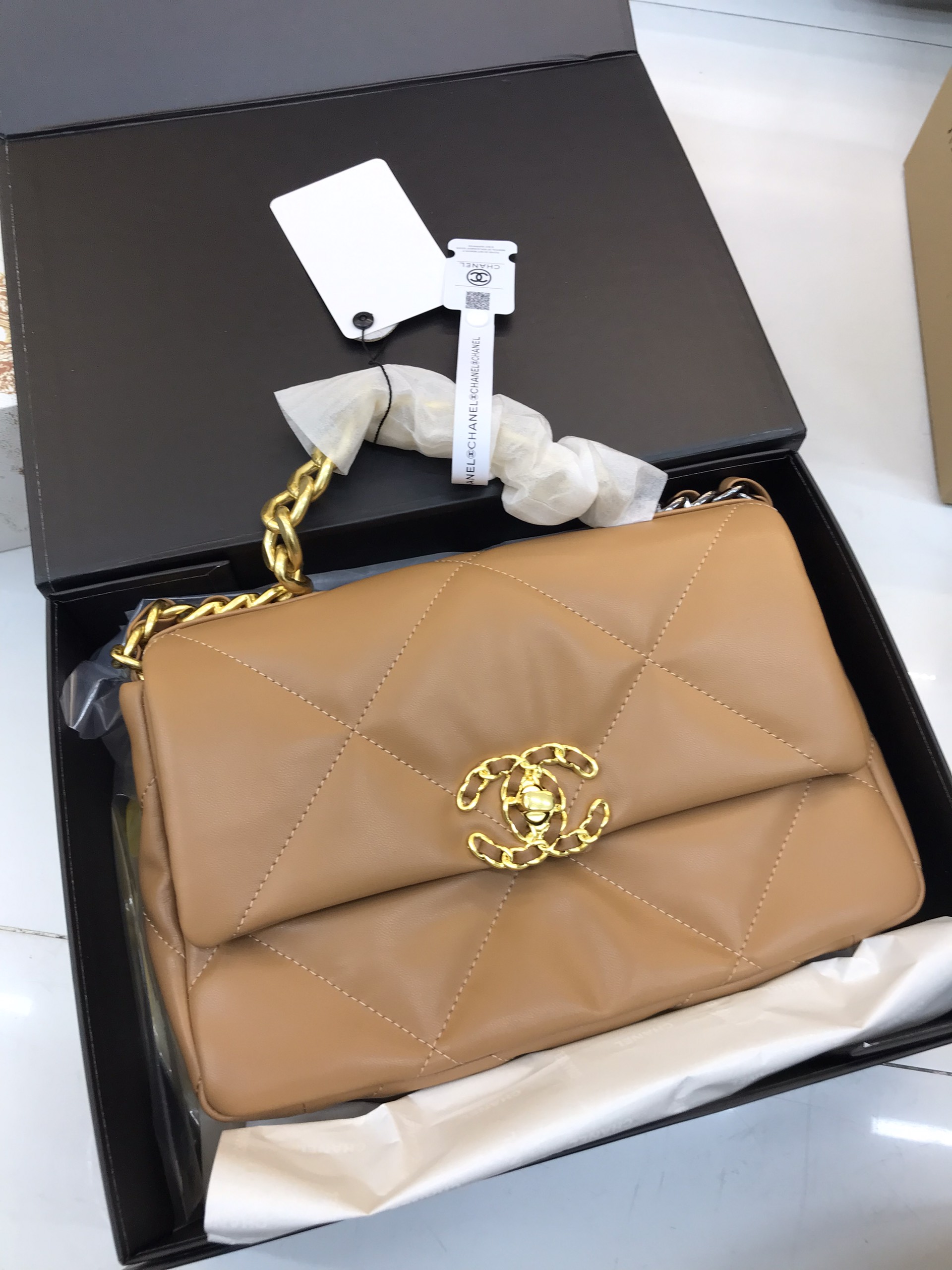 Túi Xách Chanel 19 Super Small Flap Bag In Brown Size 26cm