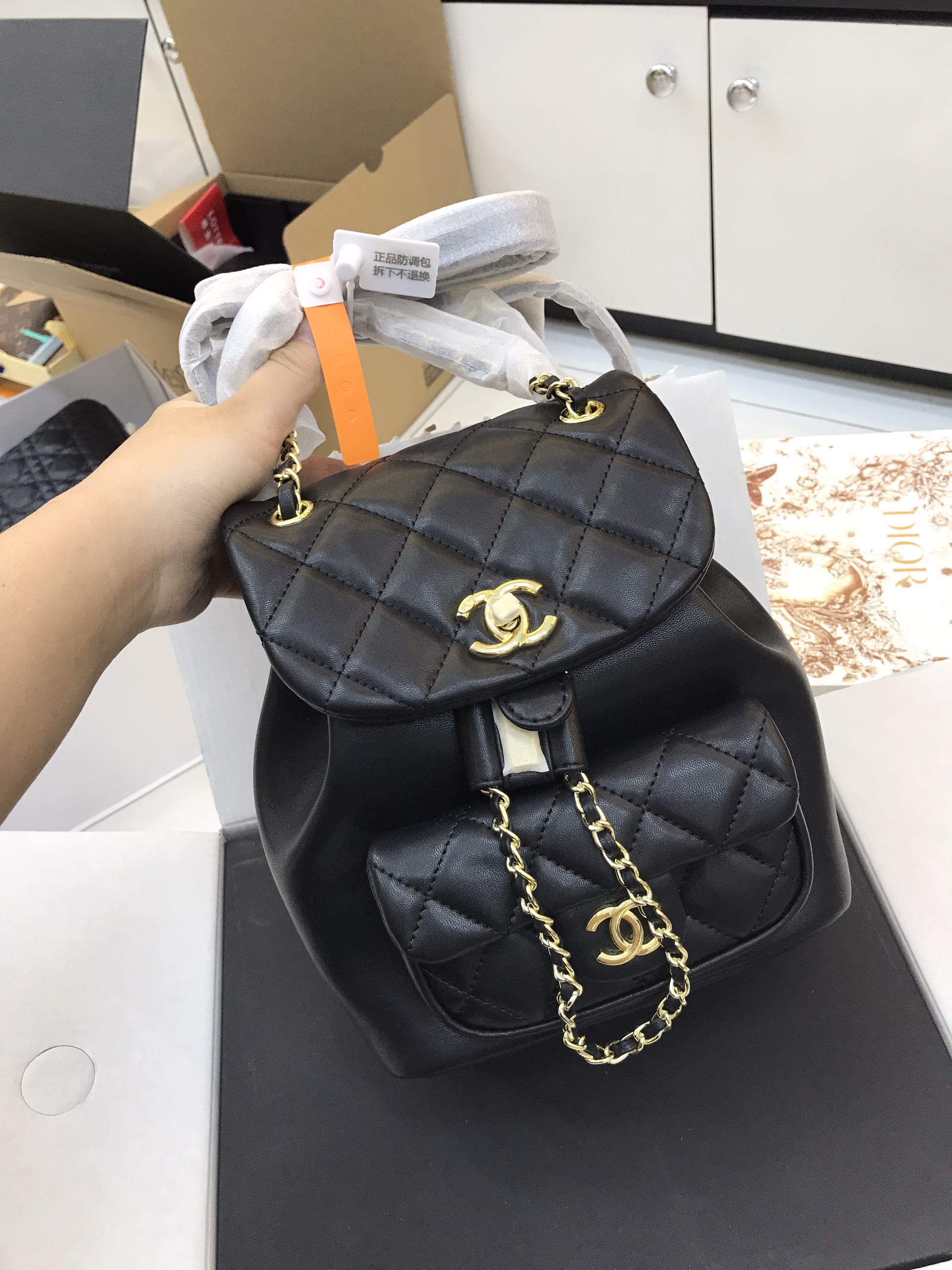 Balo Chanel Duma Super Black Size 18cm - SGB021