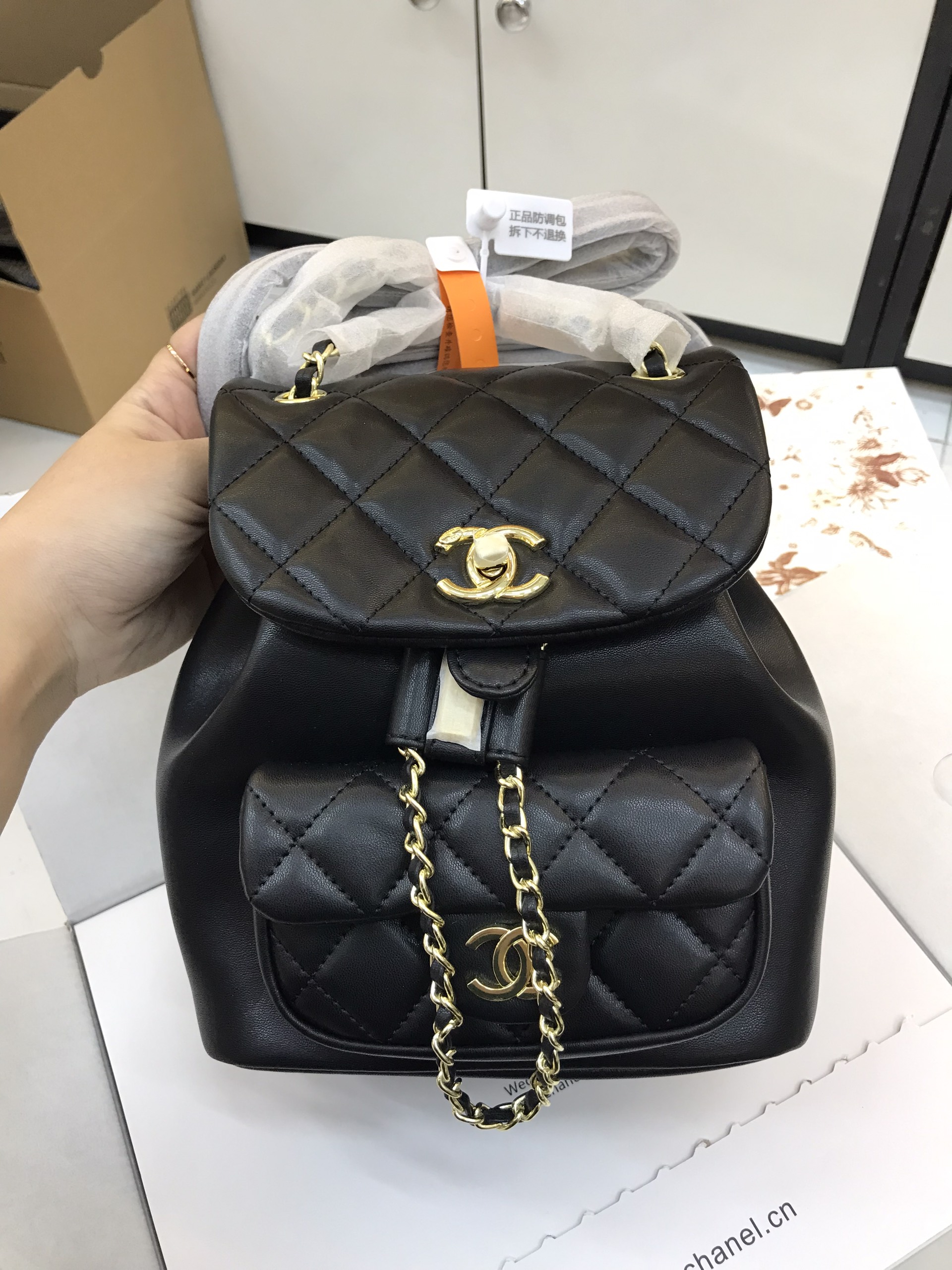 Balo Chanel Duma Super Black Size 18cm - SGB021