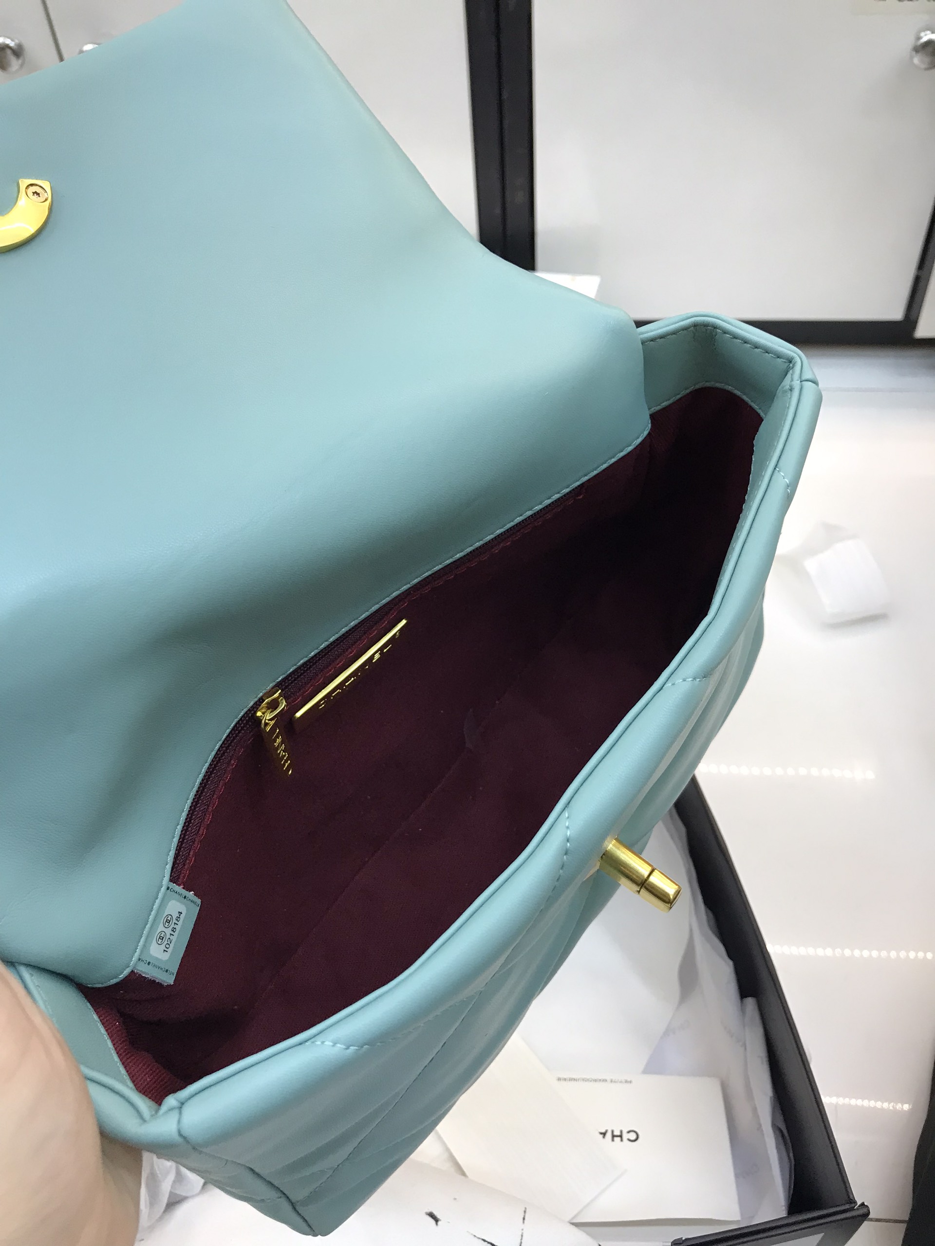Túi Xách Chanel 19 Super Small Flap Bag Turquoise Size 26cm