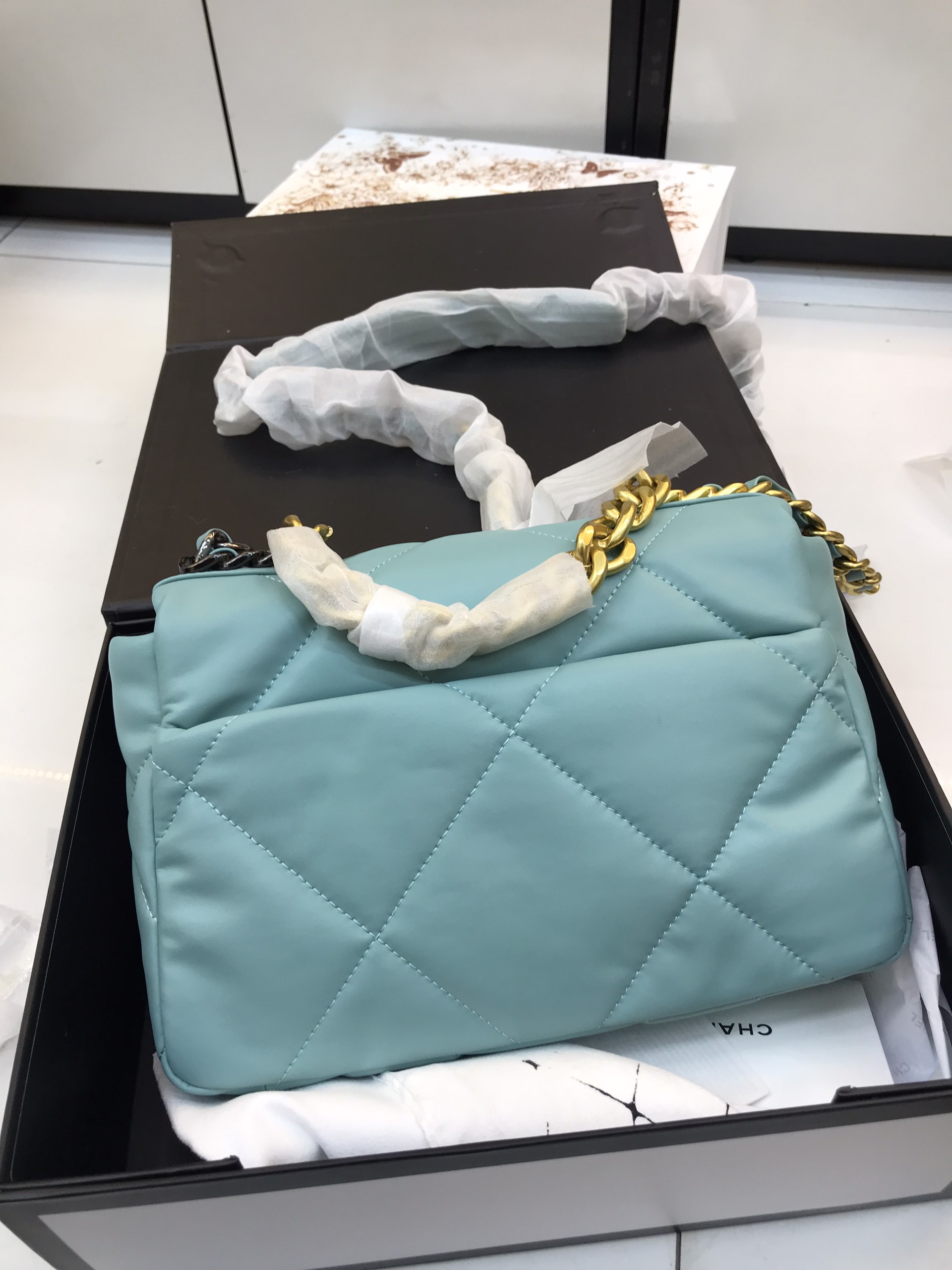 Túi Xách Chanel 19 Super Small Flap Bag Turquoise Size 26cm
