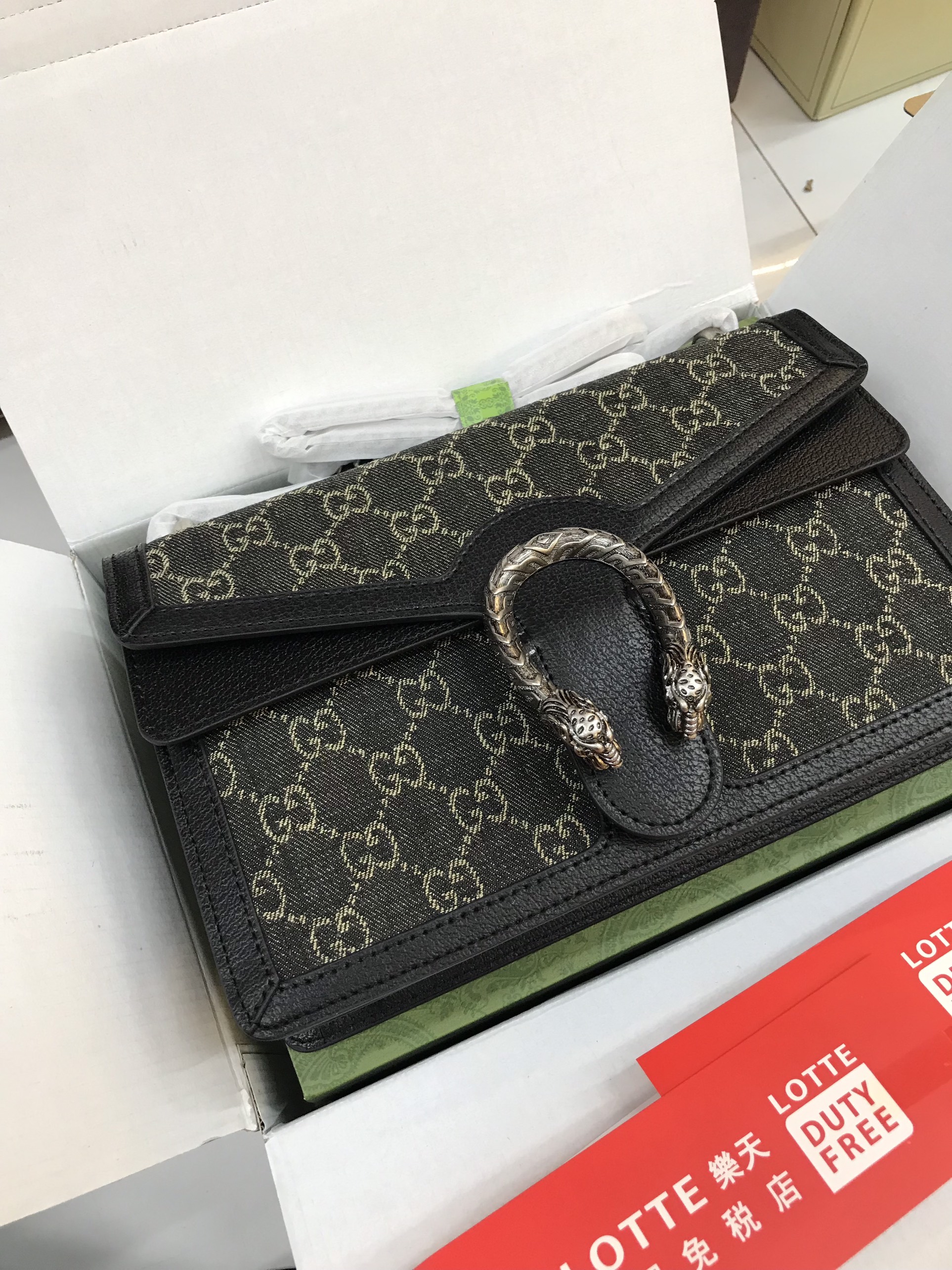 Túi Xách Gucci Dionysus Super Màu Đen Khóa Bạc Size 28cm