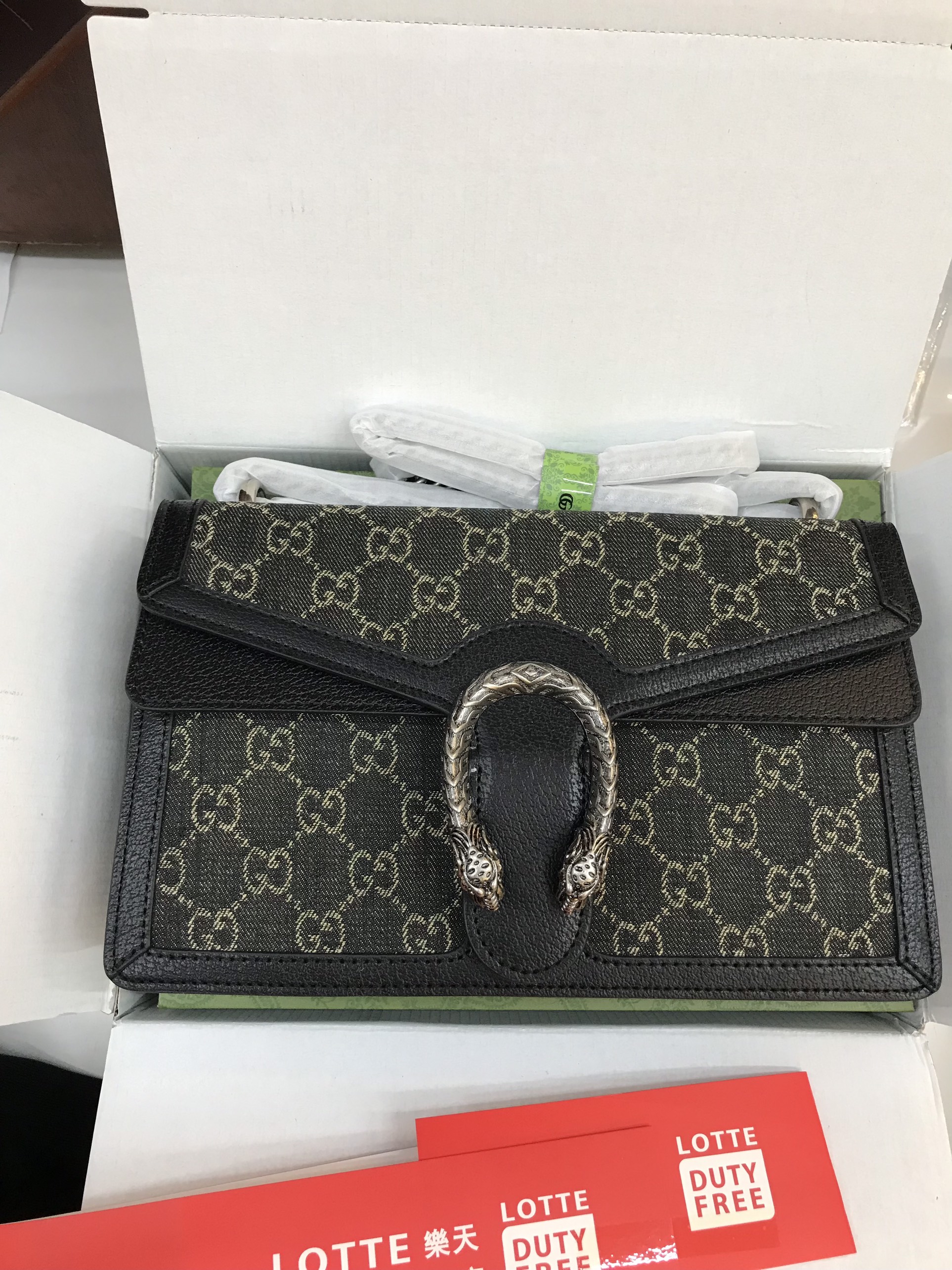 Túi Xách Gucci Dionysus Super Màu Đen Khóa Bạc Size 28cm