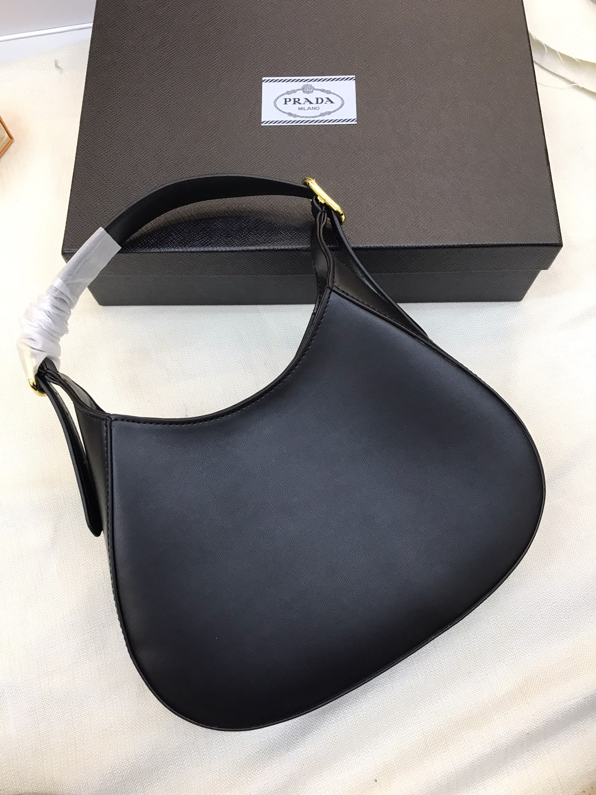 Túi Xách Prada Black Cleo shoulder bag in box calf leather