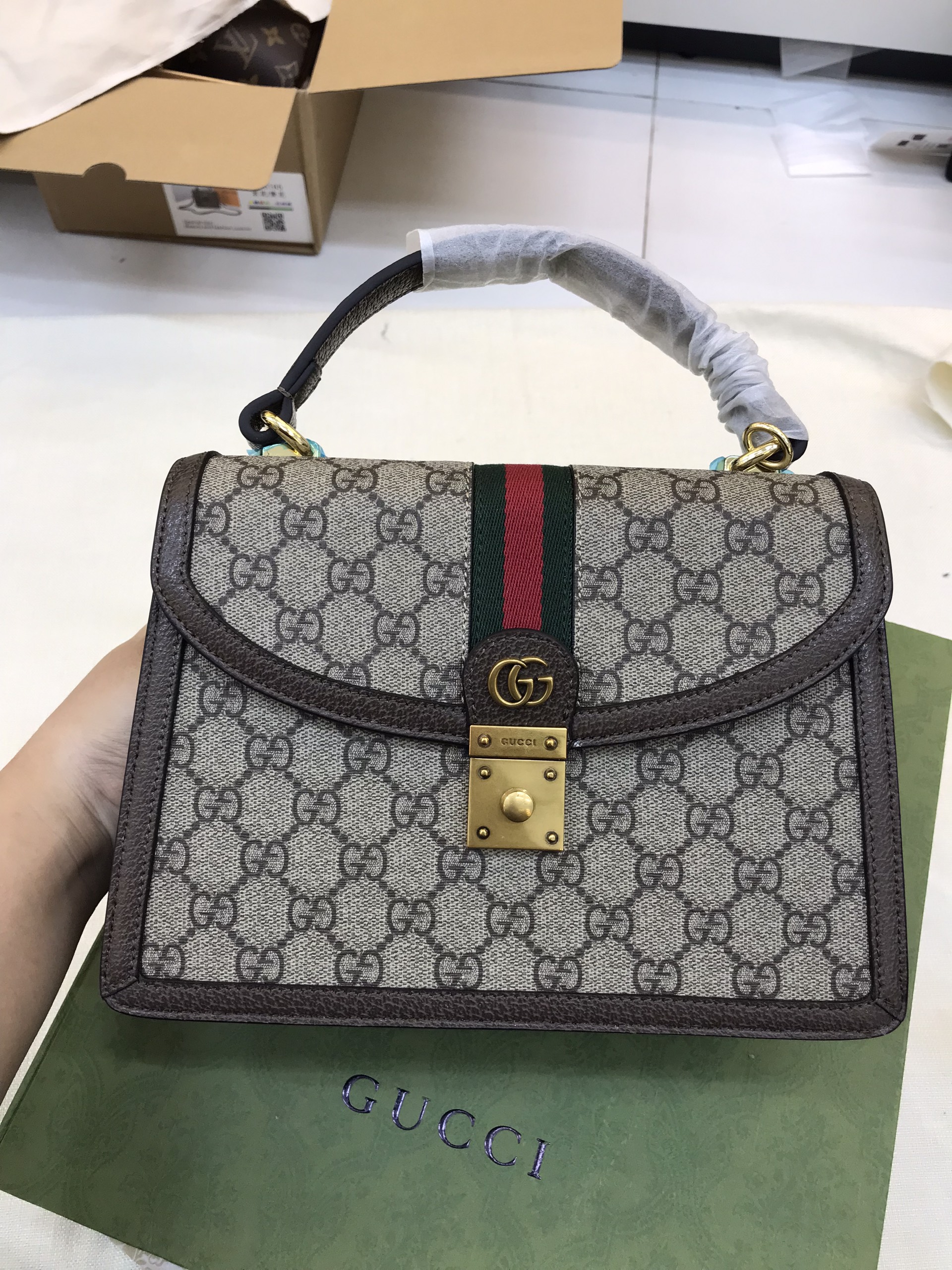 Túi Xách Gucci Super Ophidia Small Top Handle Bag Size 26cm
