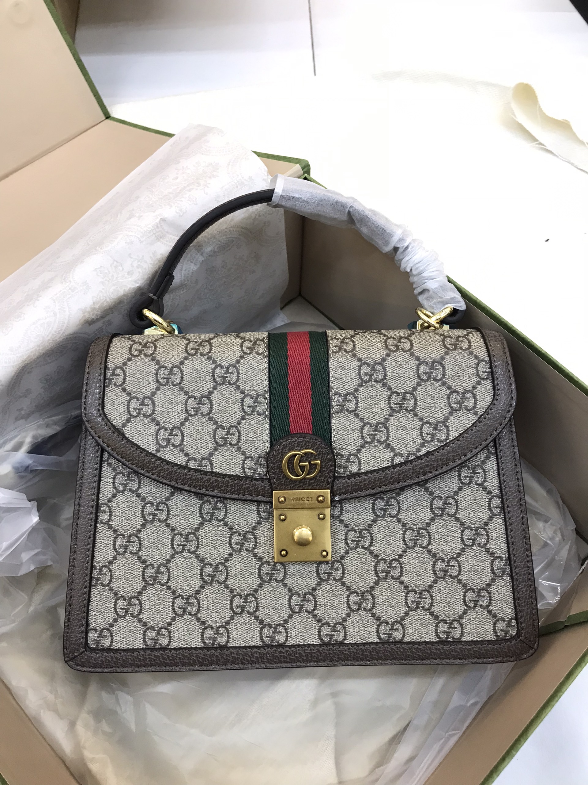 Túi Xách Gucci Super Ophidia Small Top Handle Bag Size 26cm
