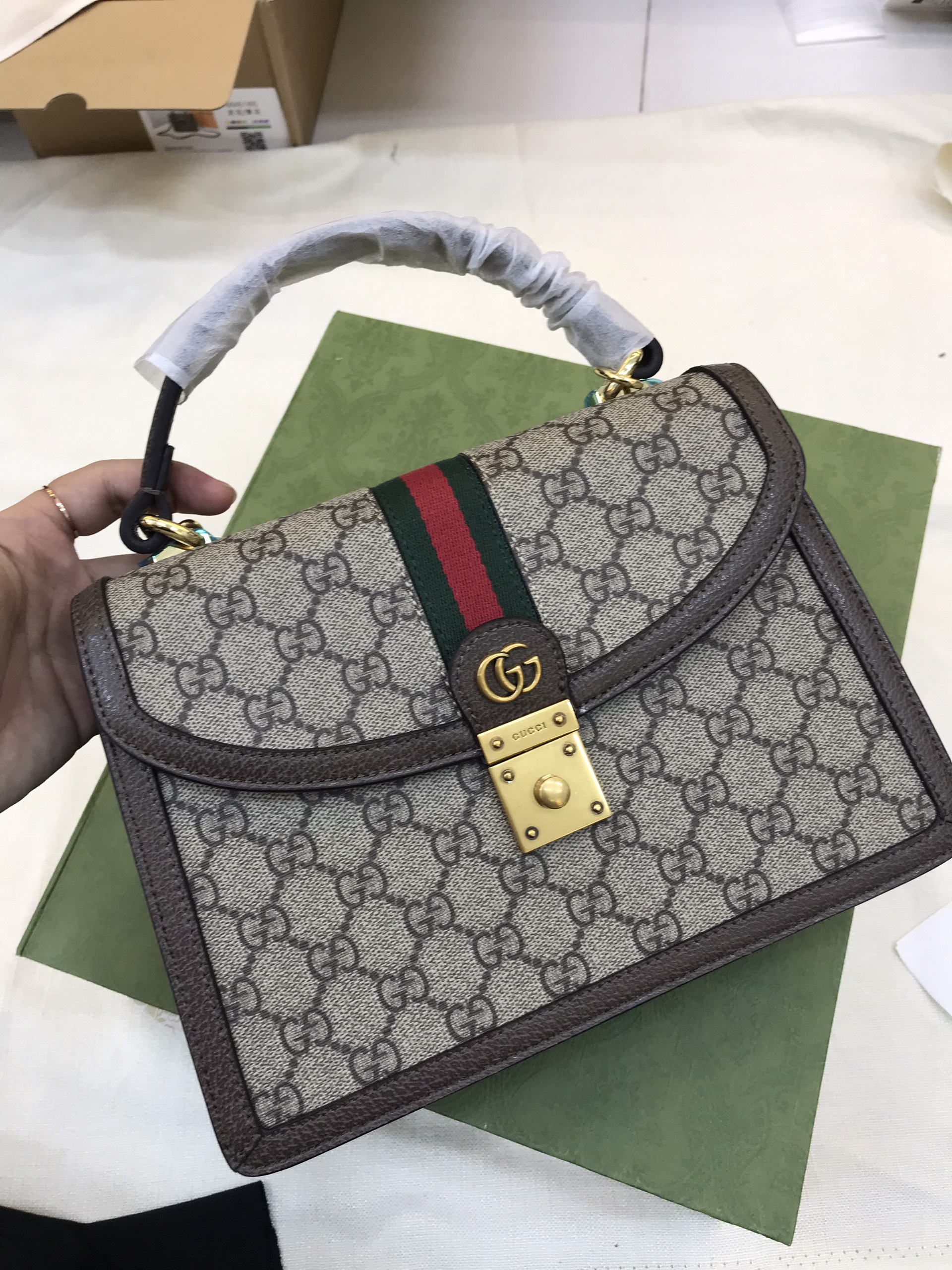 Túi Xách Gucci Super Ophidia Small Top Handle Bag Size 26cm