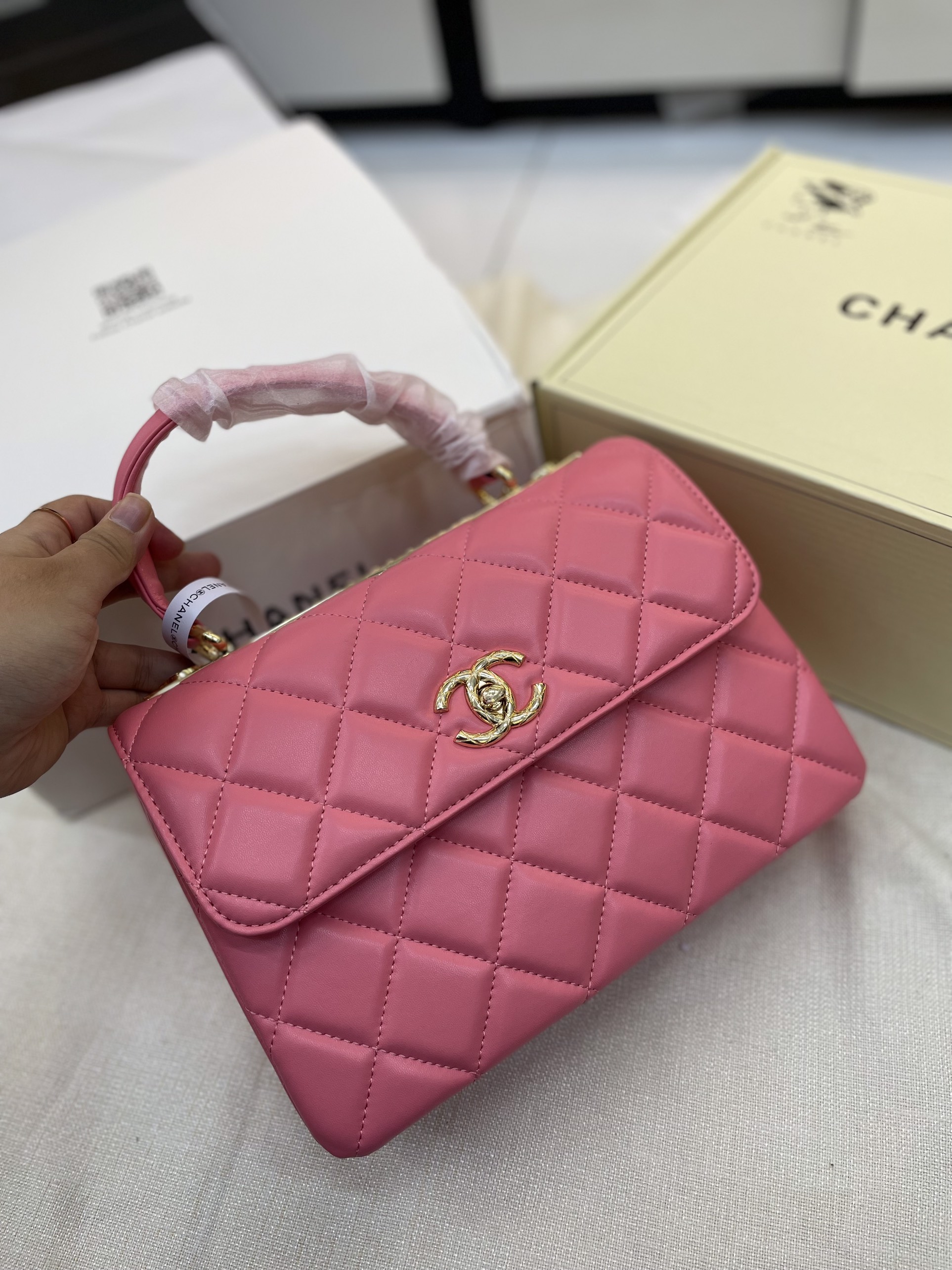 Túi Xách Chanel Super Small Trendy CC Flap Bag Màu Hồng