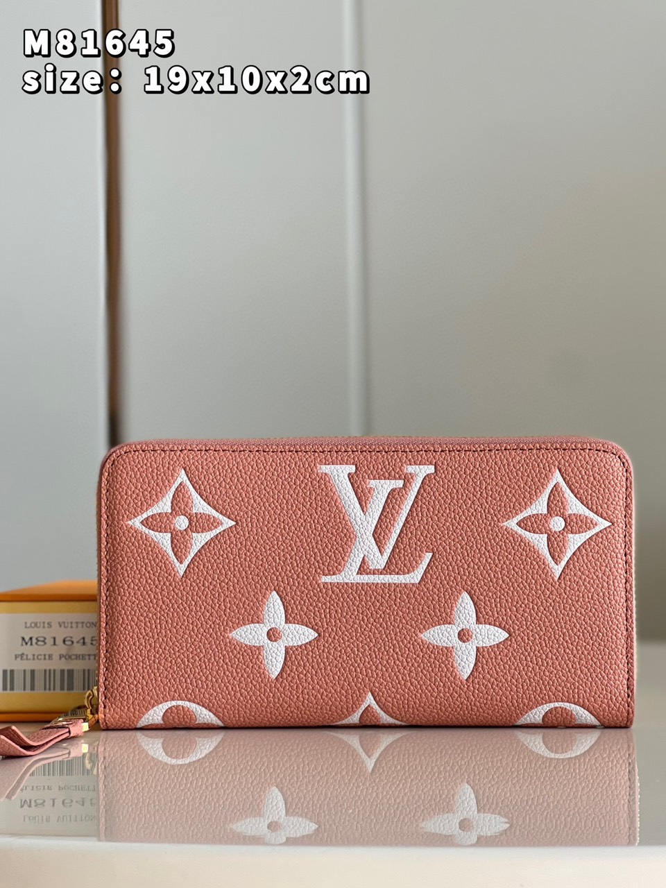 Ví Cầm Tay LV Siêu Cấp Monogram Empreinte M81644 Màu Hồng