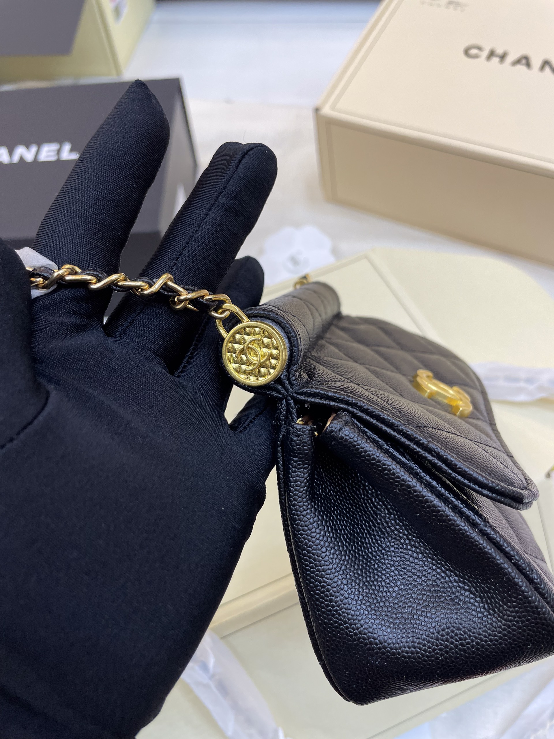 Túi Xách Chanel super Clutch with Chain Màu Đen