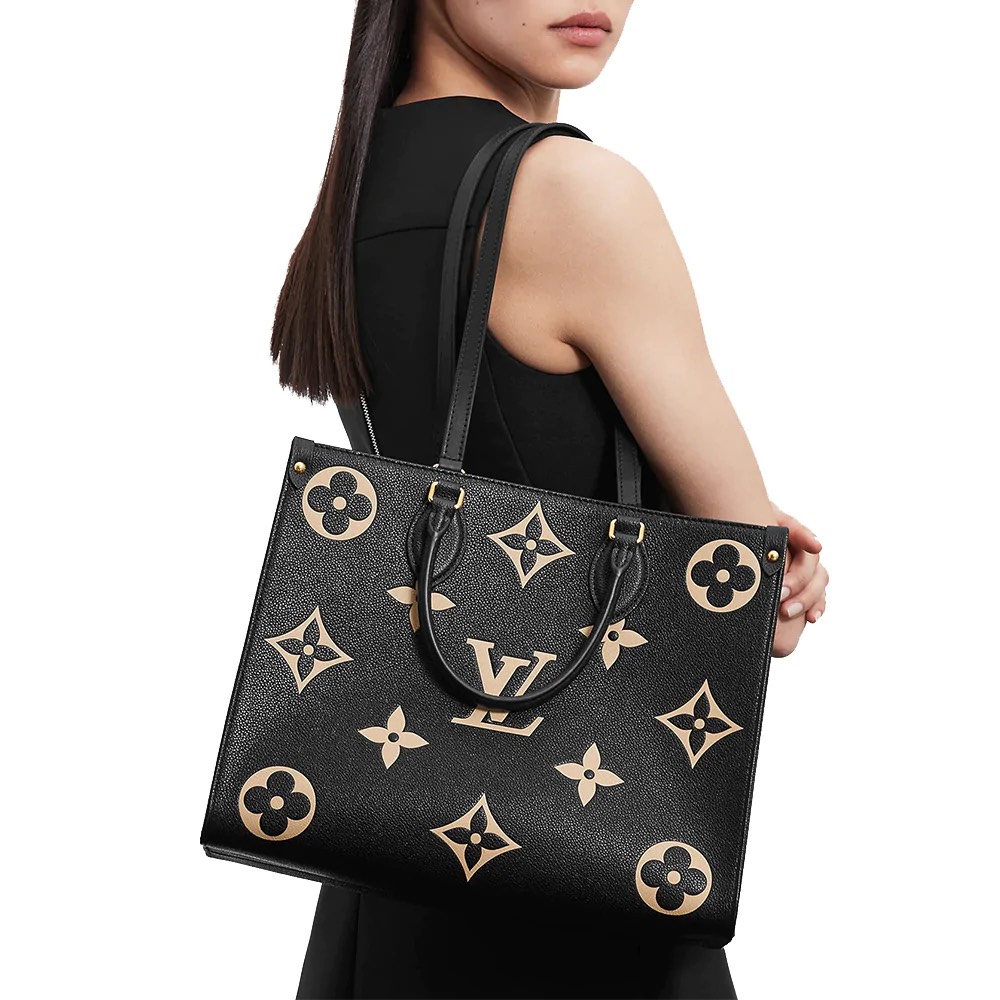 Túi Xách LV Super GM On The Go Size 35cm Màu Đen Trắng