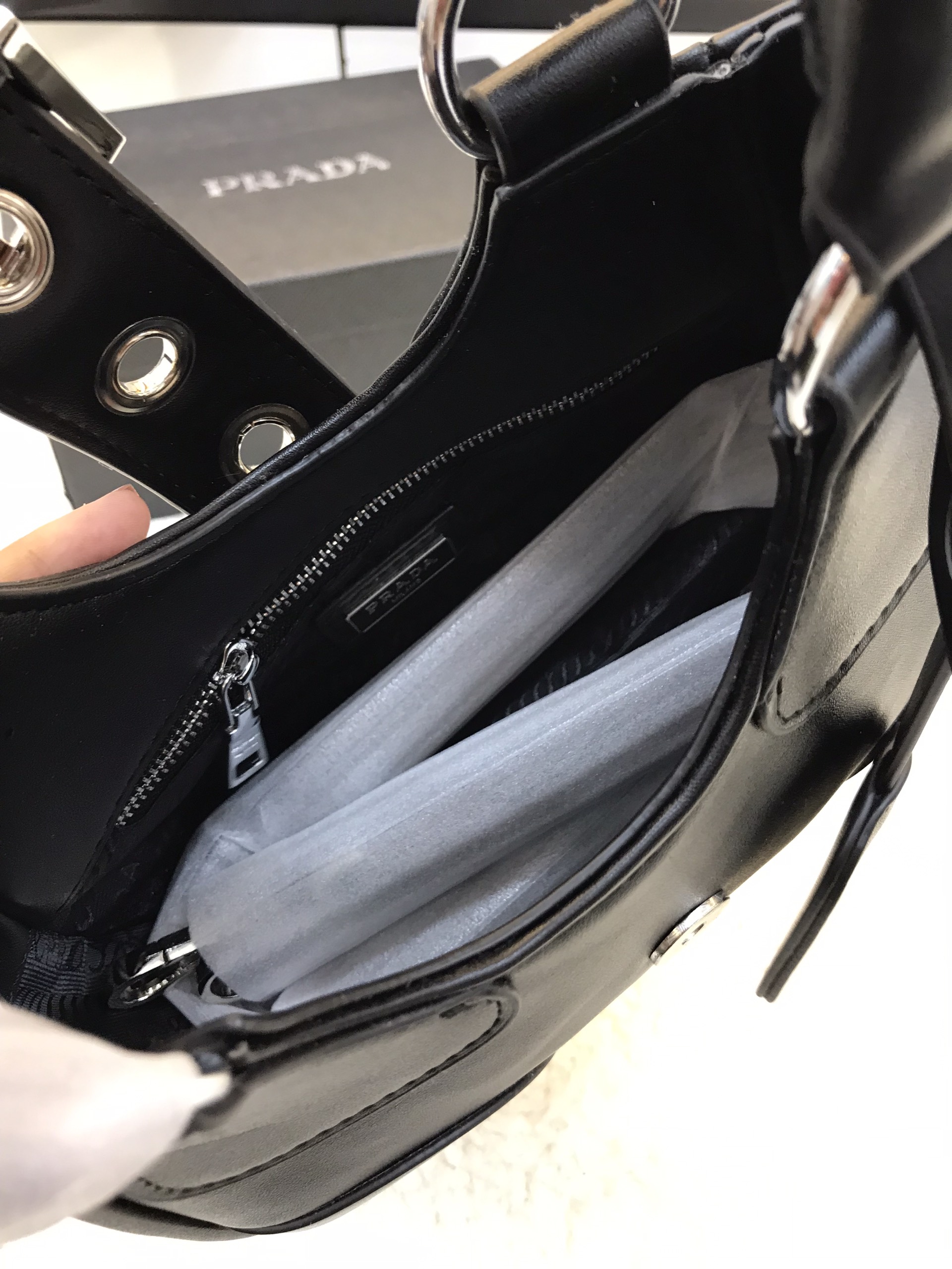 Túi Xách Prada Super Moon Bag Latest Re-nylon Màu Đen