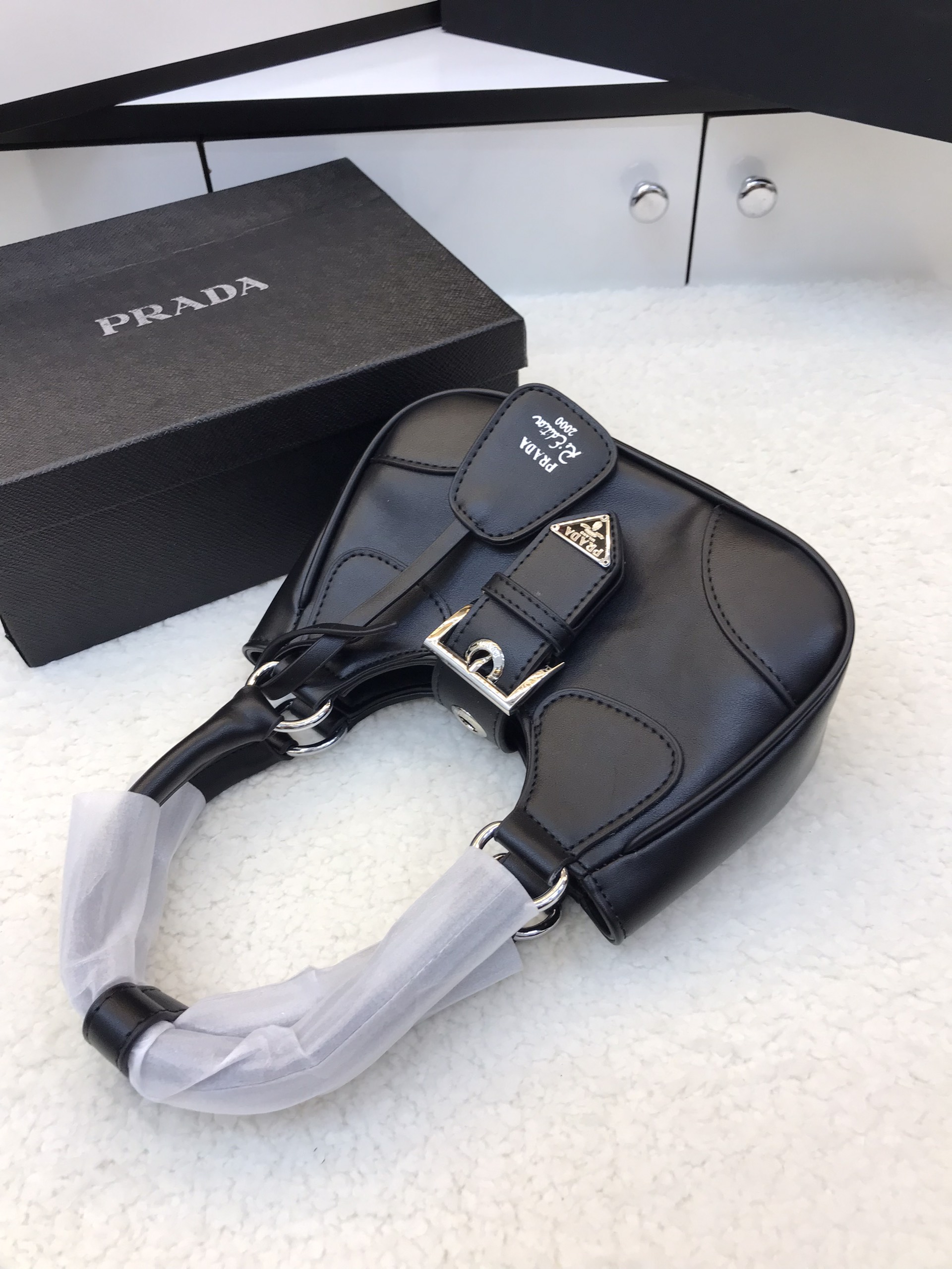 Túi Xách Prada Super Moon Bag Latest Re-nylon Màu Đen