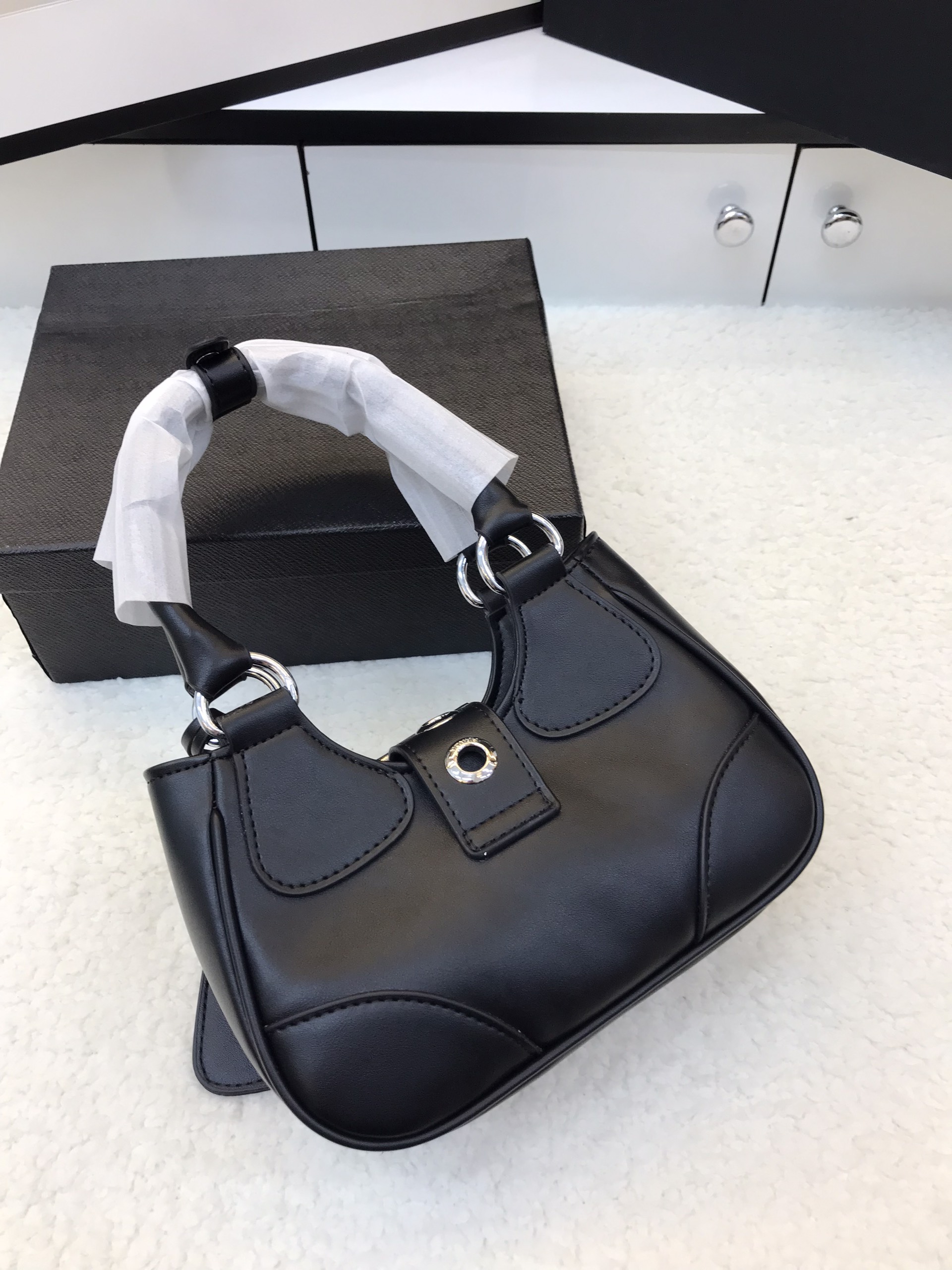Túi Xách Prada Super Moon Bag Latest Re-nylon Màu Đen