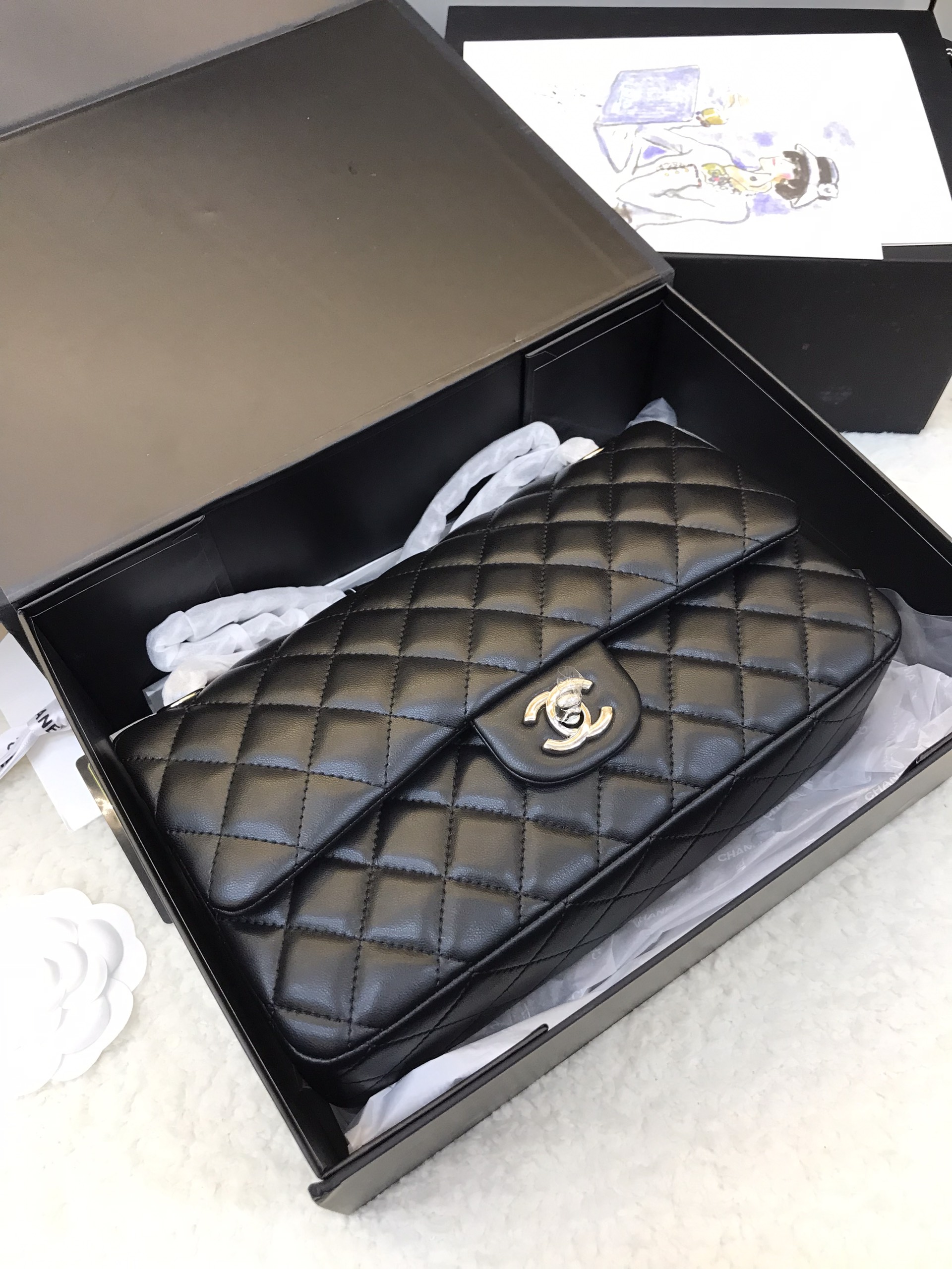 Túi Xách Chanel  Classic Super Khóa Bạc Màu Đen Size 26cm