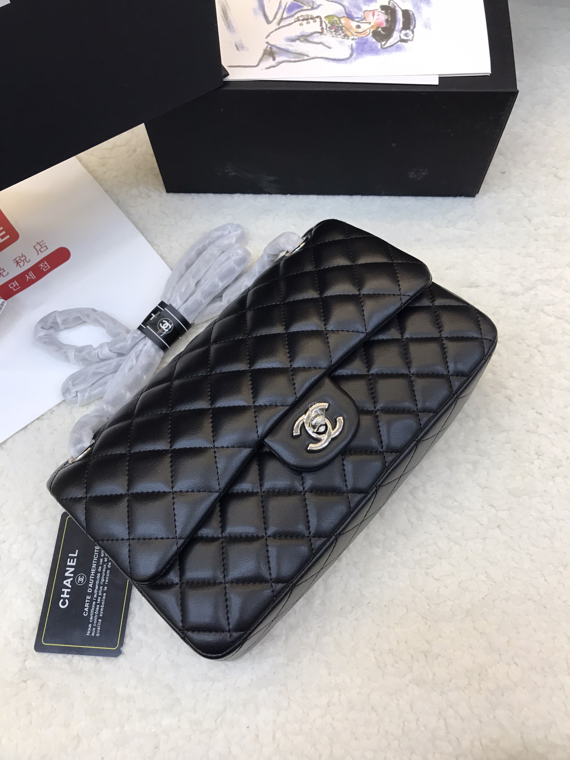 Túi Xách Chanel  Classic Super Khóa Bạc Màu Đen Size 26cm