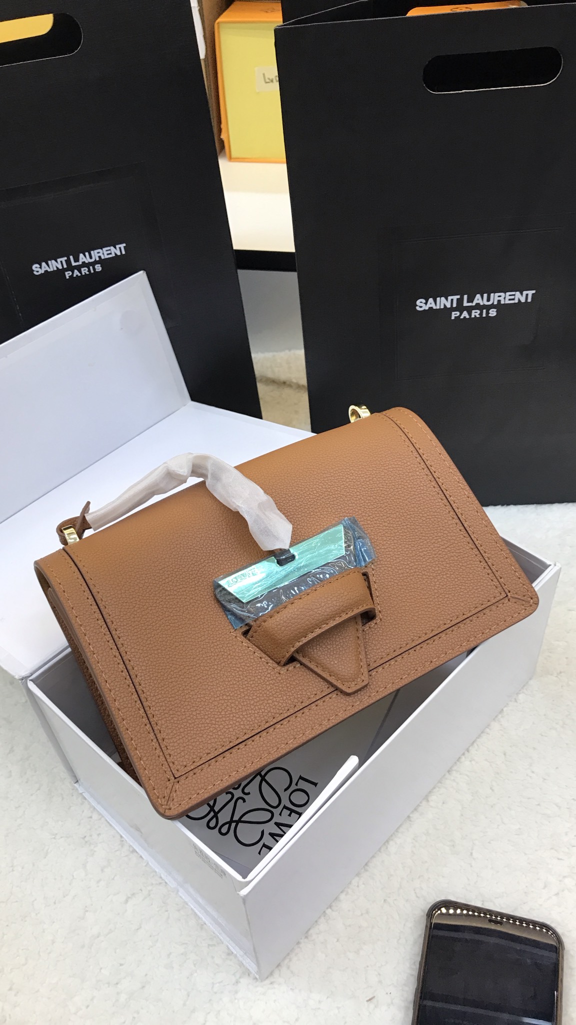 Túi Xách Loewe Super Pattina Saddle Bag Màu Hồng Size 25cm