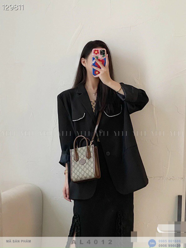 ️️️️️️Túi xách Gucci Tote Super Mini Bag Màu Nâu Size 15*20cm
