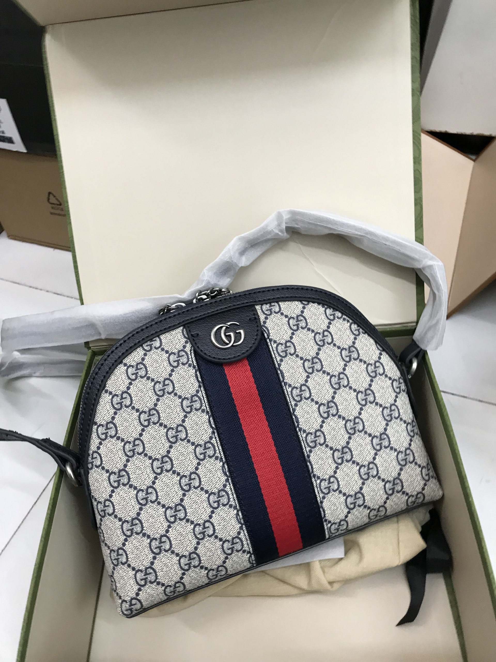 Túi Xách Gucci Super Ophidia Small Bag Size Dây Đen 26cm