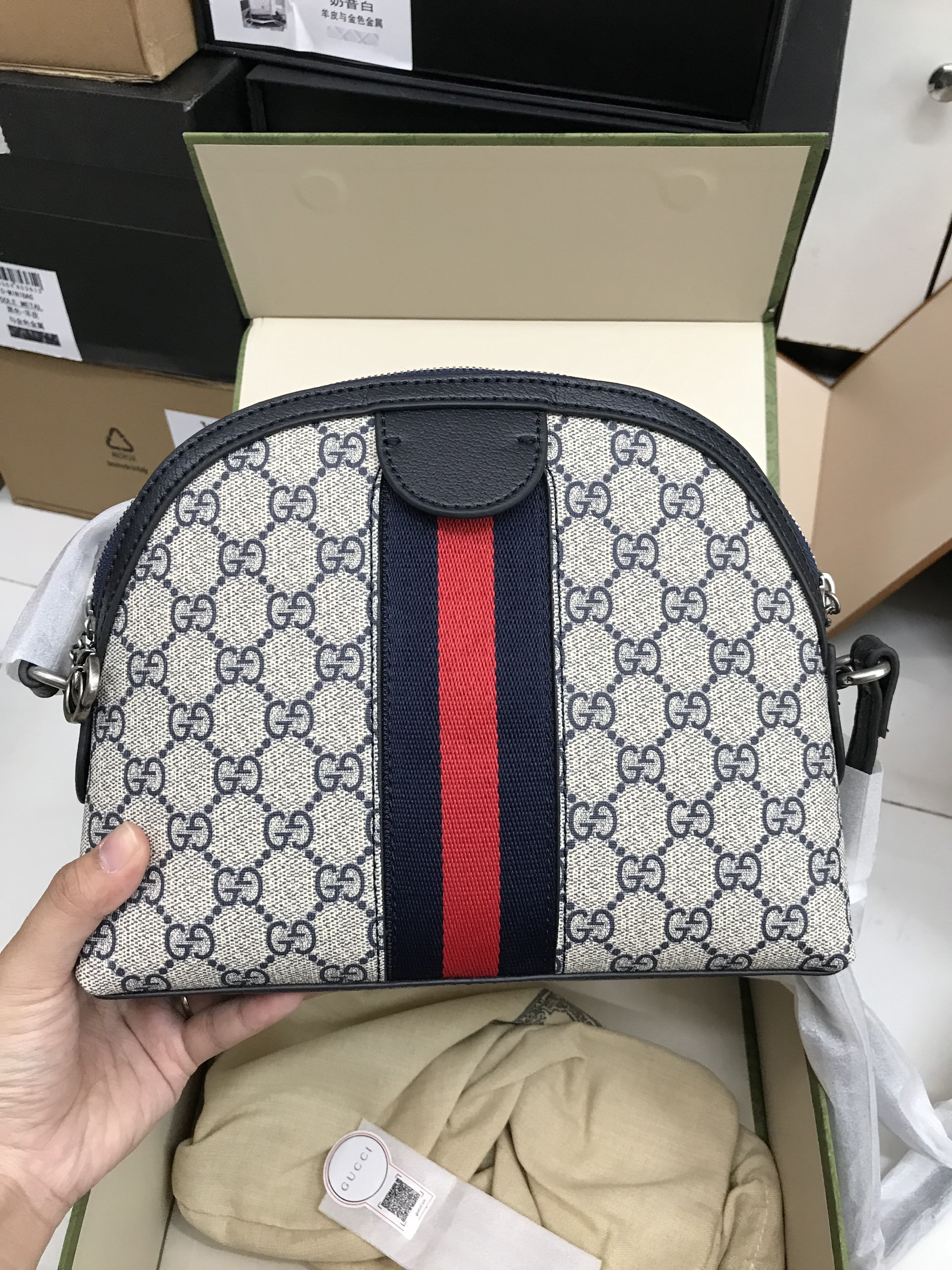 Túi Xách Gucci Super Ophidia Small Bag Size Dây Đen 26cm