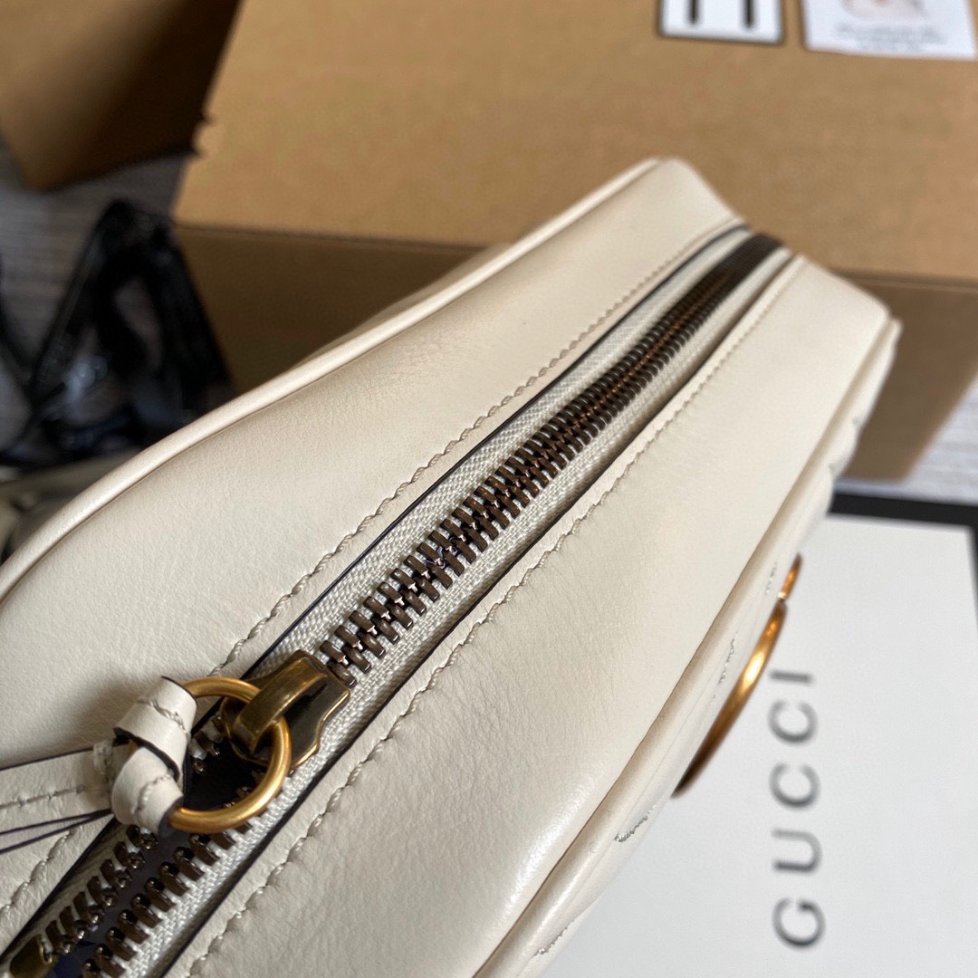 Túi xách Gucci GG Marmont Siêu Cấp Màu Trắng 447632 Size 24*13*7cm