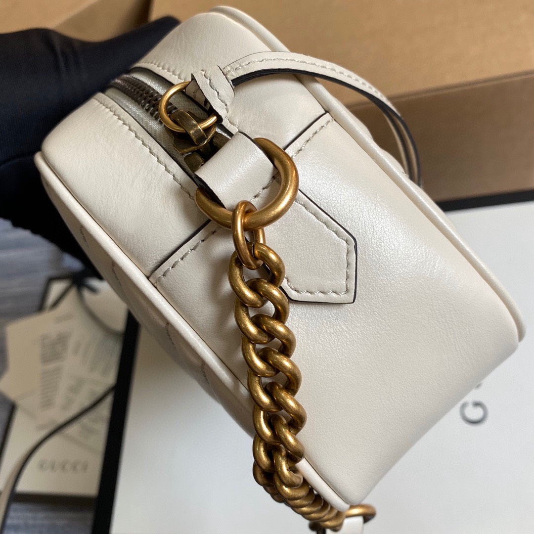 Túi xách Gucci GG Marmont Siêu Cấp Màu Trắng 447632 Size 24*13*7cm